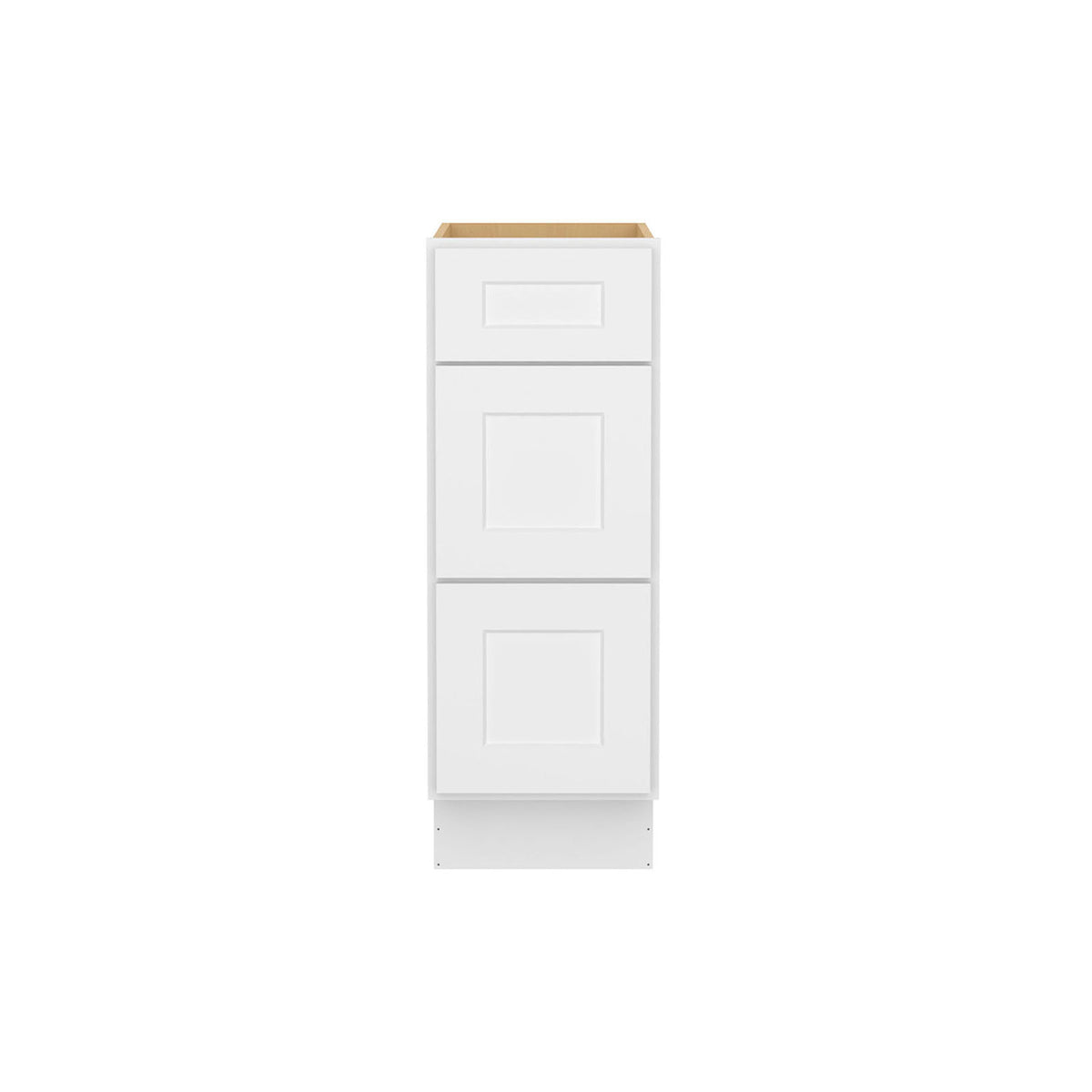 Easy-DIY 12-in W x 24-in D x 34.5-in H in Shaker White Ready to Assemble Drawer Base Kitchen Cabinet With 3-Drawers