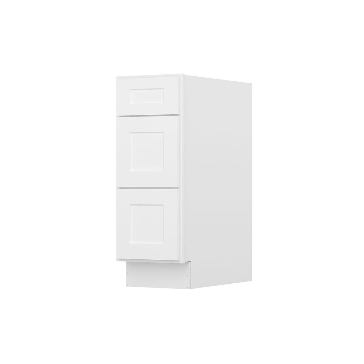 Easy-DIY 12-in W x 24-in D x 34.5-in H in Shaker White Ready to Assemble Drawer Base Kitchen Cabinet With 3-Drawers