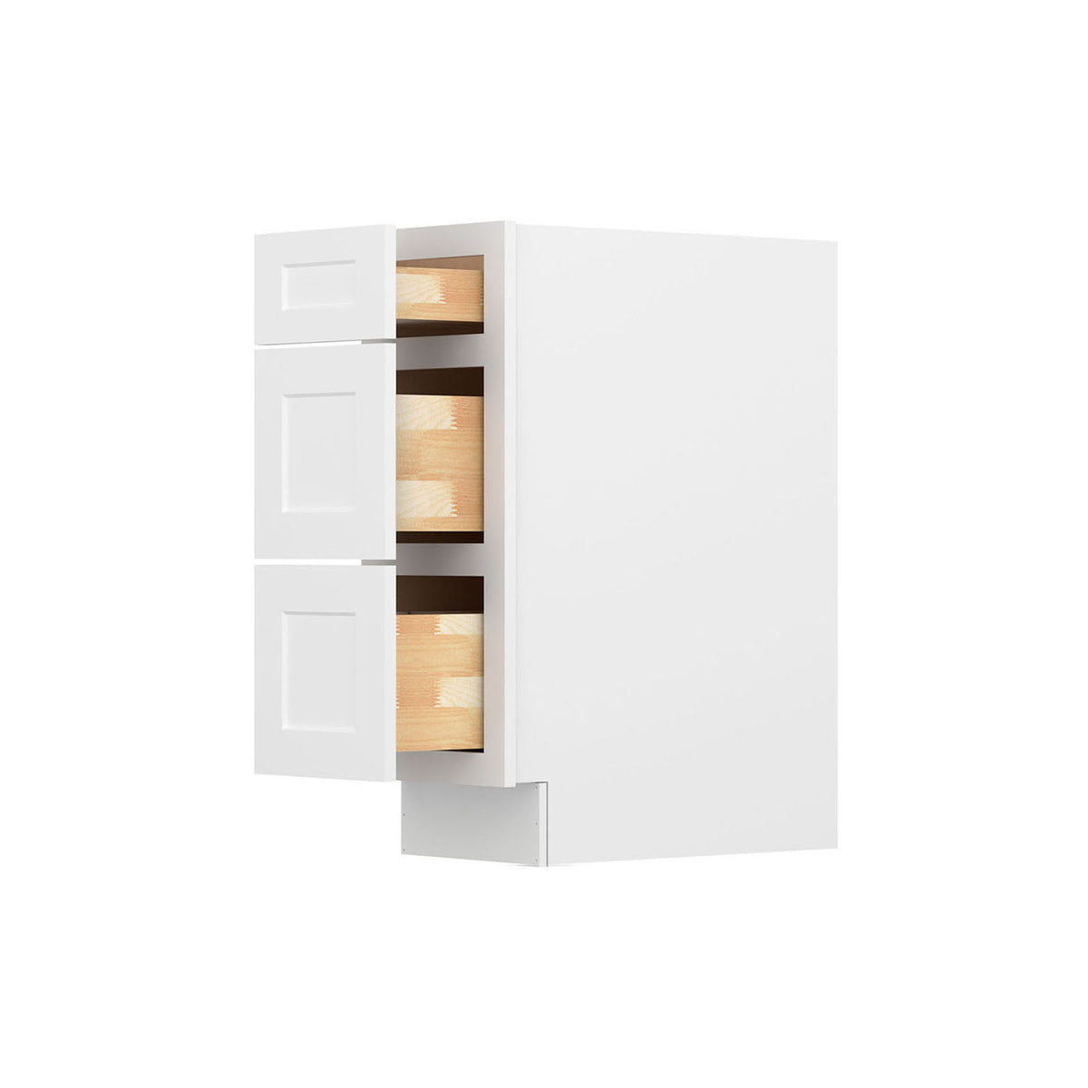 Easy-DIY 12-in W x 24-in D x 34.5-in H in Shaker White Ready to Assemble Drawer Base Kitchen Cabinet With 3-Drawers