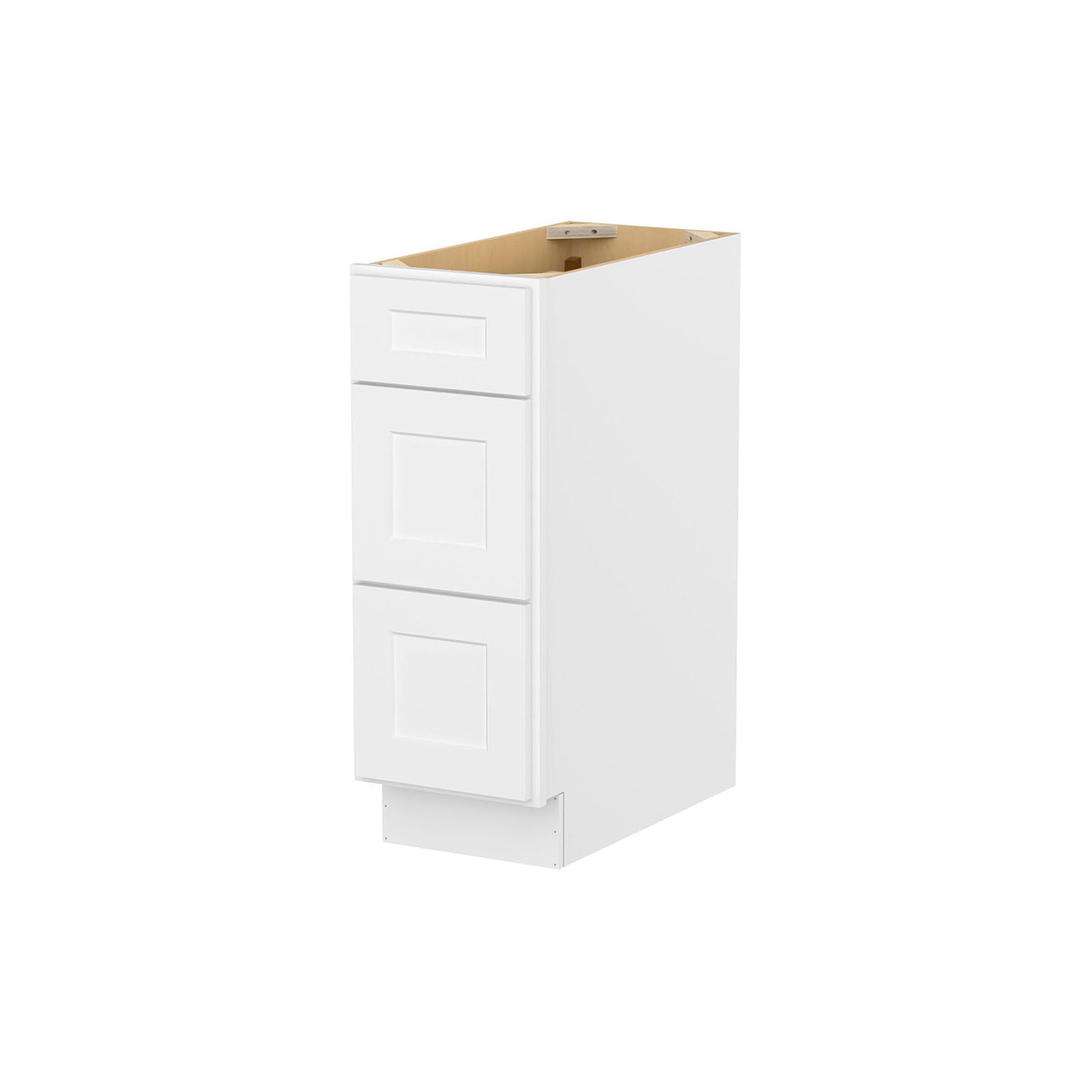 Easy-DIY 12-in W x 24-in D x 34.5-in H in Shaker White Ready to Assemble Drawer Base Kitchen Cabinet With 3-Drawers