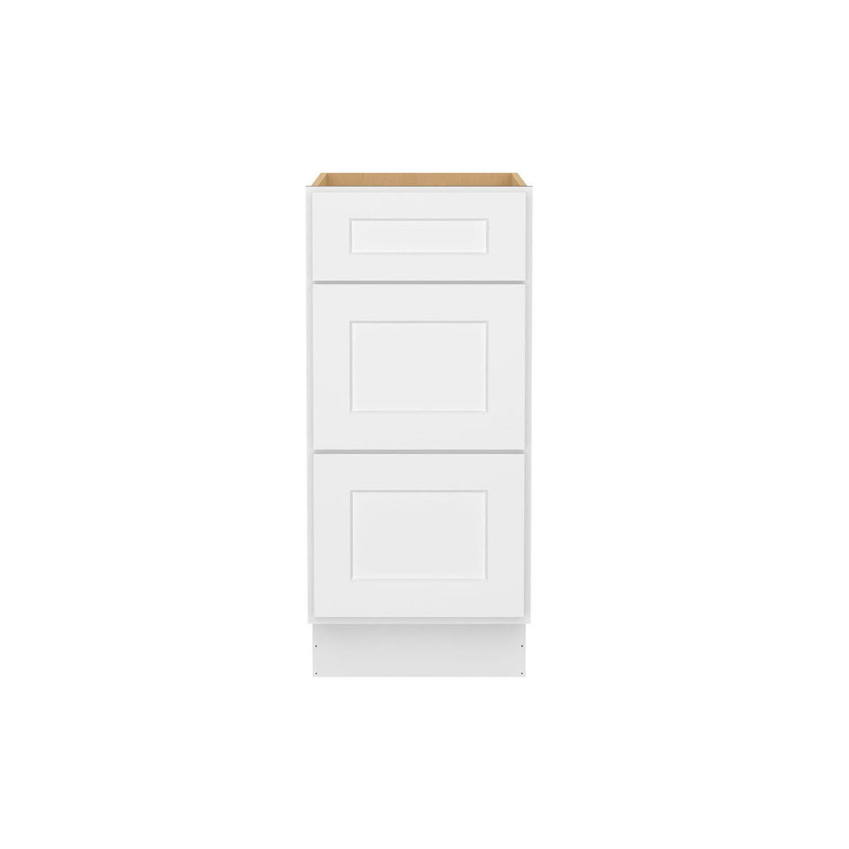 Easy-DIY 15-in W x 24-in D x 34.5-in H in Shaker White Ready to Assemble Drawer Base Kitchen Cabinet With 3-Drawers