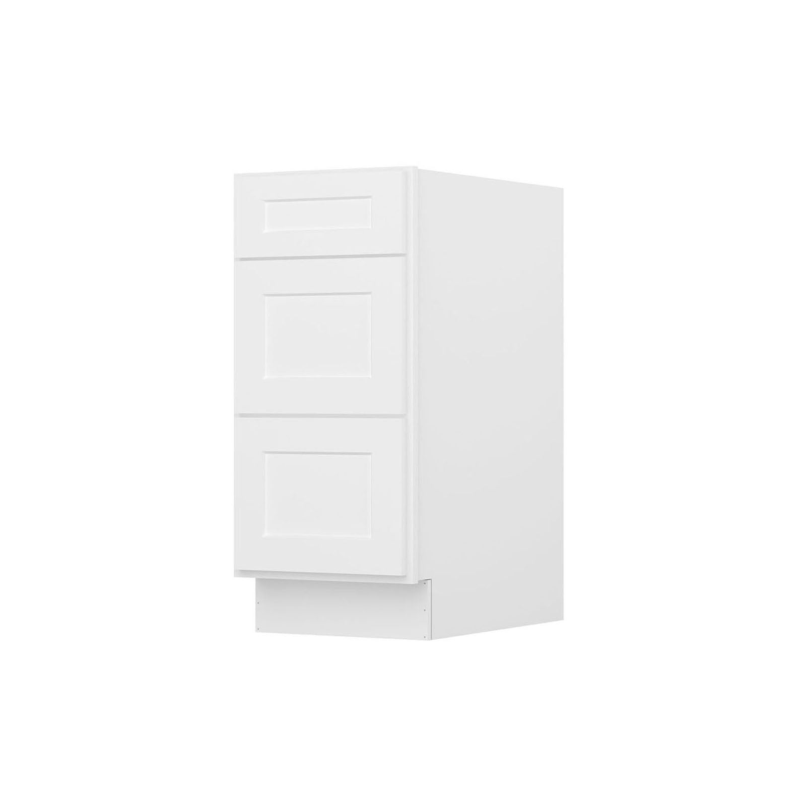 Easy-DIY 15-in W x 24-in D x 34.5-in H in Shaker White Ready to Assemble Drawer Base Kitchen Cabinet With 3-Drawers