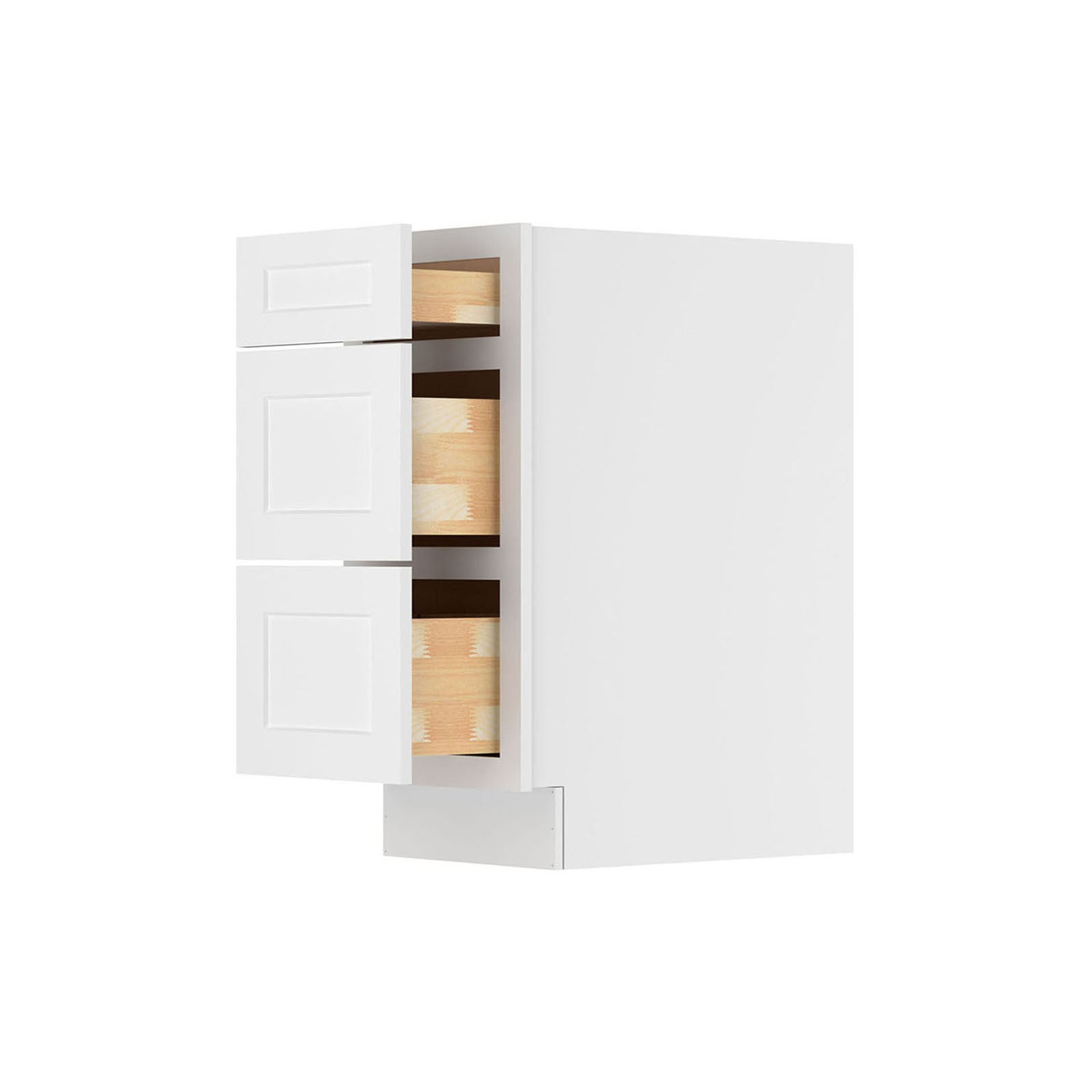 Easy-DIY 15-in W x 24-in D x 34.5-in H in Shaker White Ready to Assemble Drawer Base Kitchen Cabinet With 3-Drawers