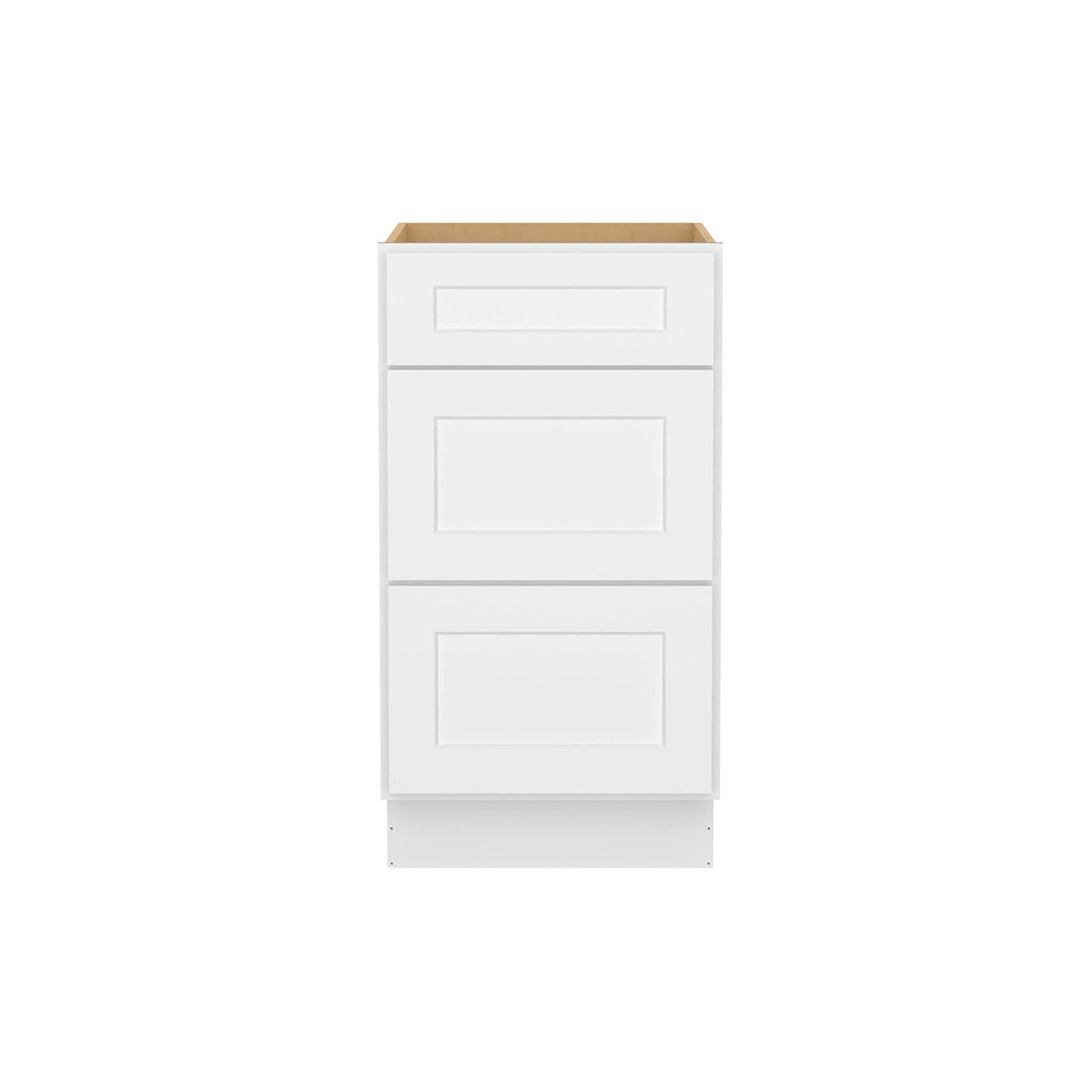 Easy-DIY 18-in W x 24-in D x 34.5-in H in Shaker White Ready to Assemble Drawer Base Kitchen Cabinet With 3-Drawers