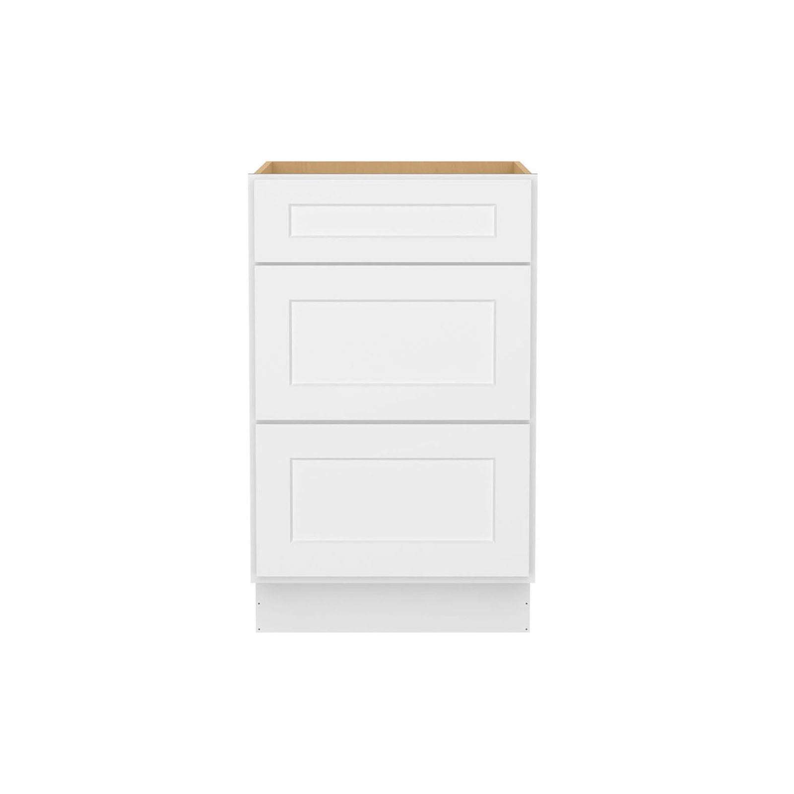 Easy-DIY 21-in W x 24-in D x 34.5-in H in Shaker White Ready to Assemble Drawer Base Kitchen Cabinet With 3-Drawers