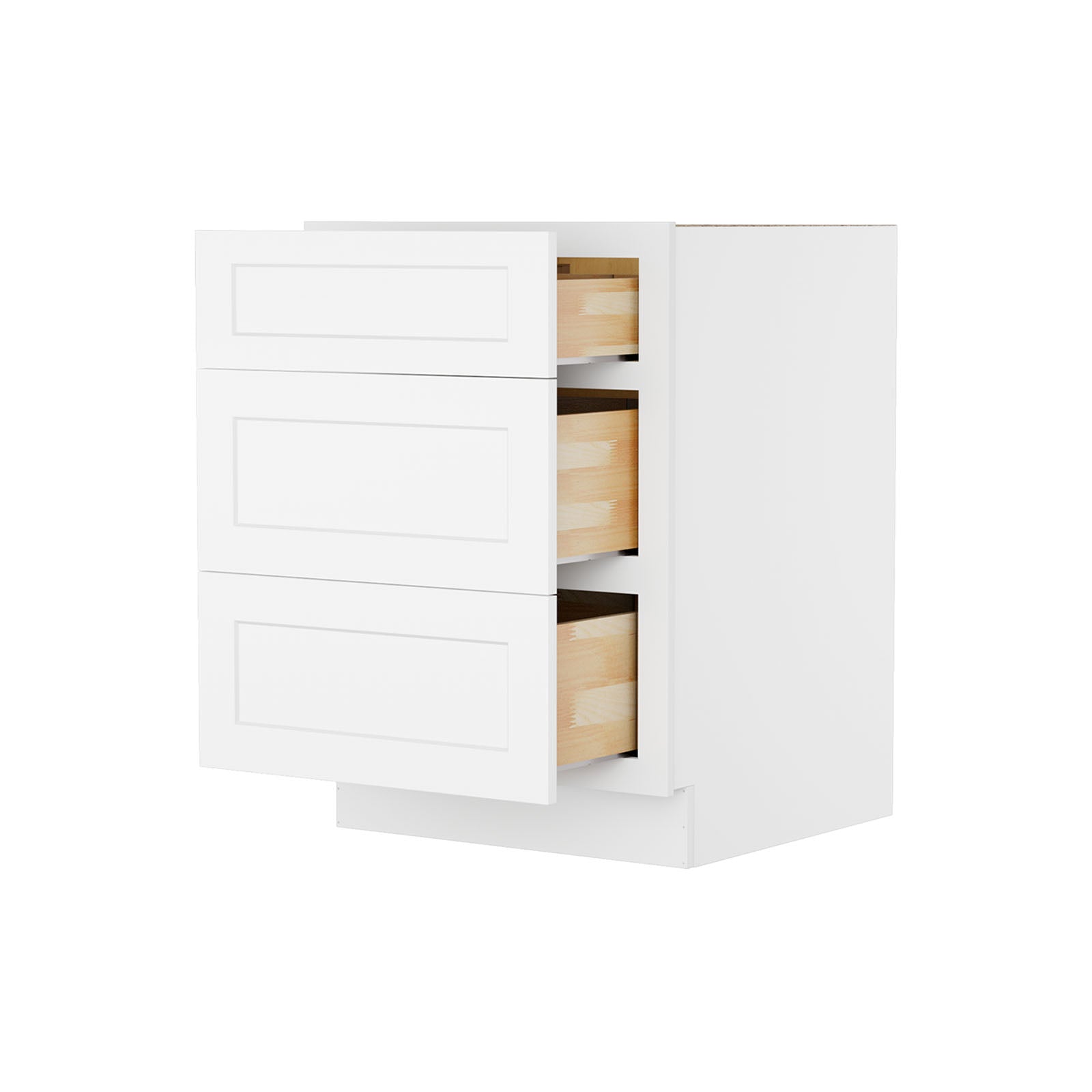 Easy-DIY 24-in W x 24-in D x 34.5-in H in Shaker White Ready to Assemble Drawer Base Kitchen Cabinet With 3-Drawers