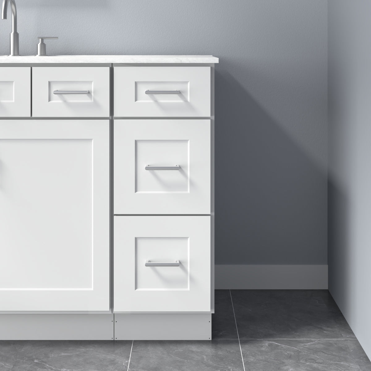 Rockport in Bath Vanity Cabinet without Top in Shaker White