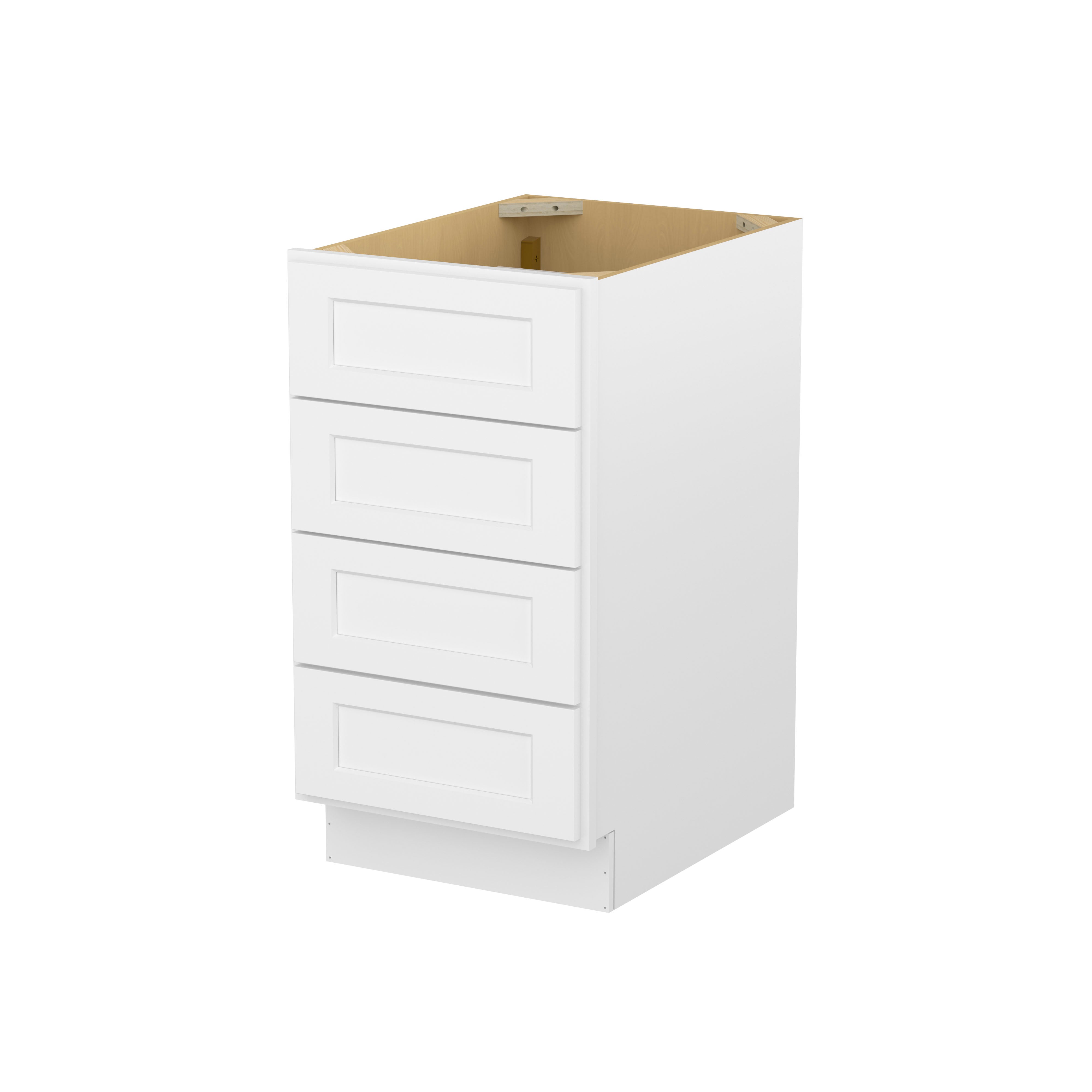 Easy-DIY 18 in. W x 24 in. D x 34.5 in. H in Shaker White Ready to Assemble Drawer Base Kitchen Cabinet With 4-Drawers