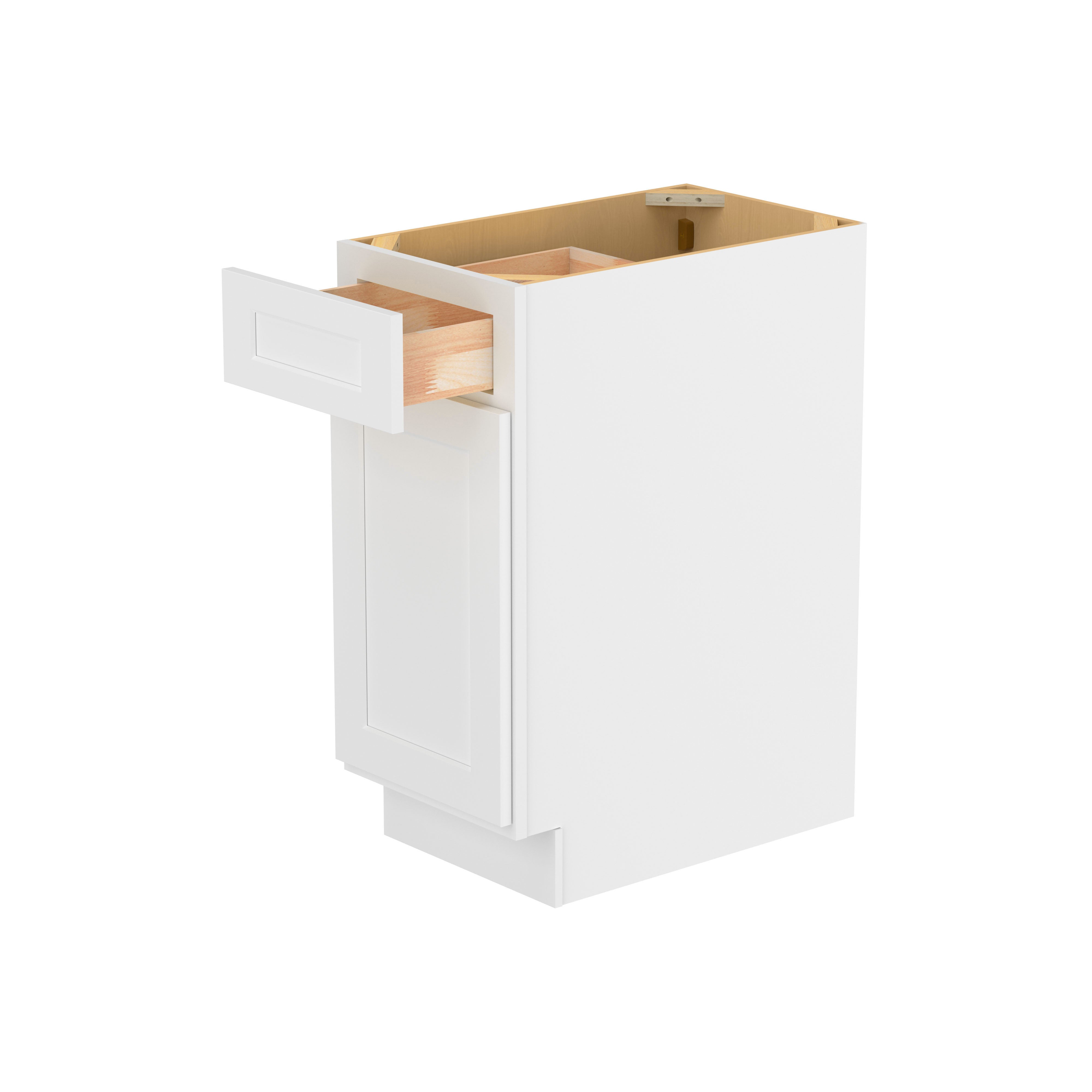 Easy-DIY 15-in W x 24-in D x 34.5-in H in Shaker White Ready to Assemble Drawer Base Kitchen Cabinet with 1 Door