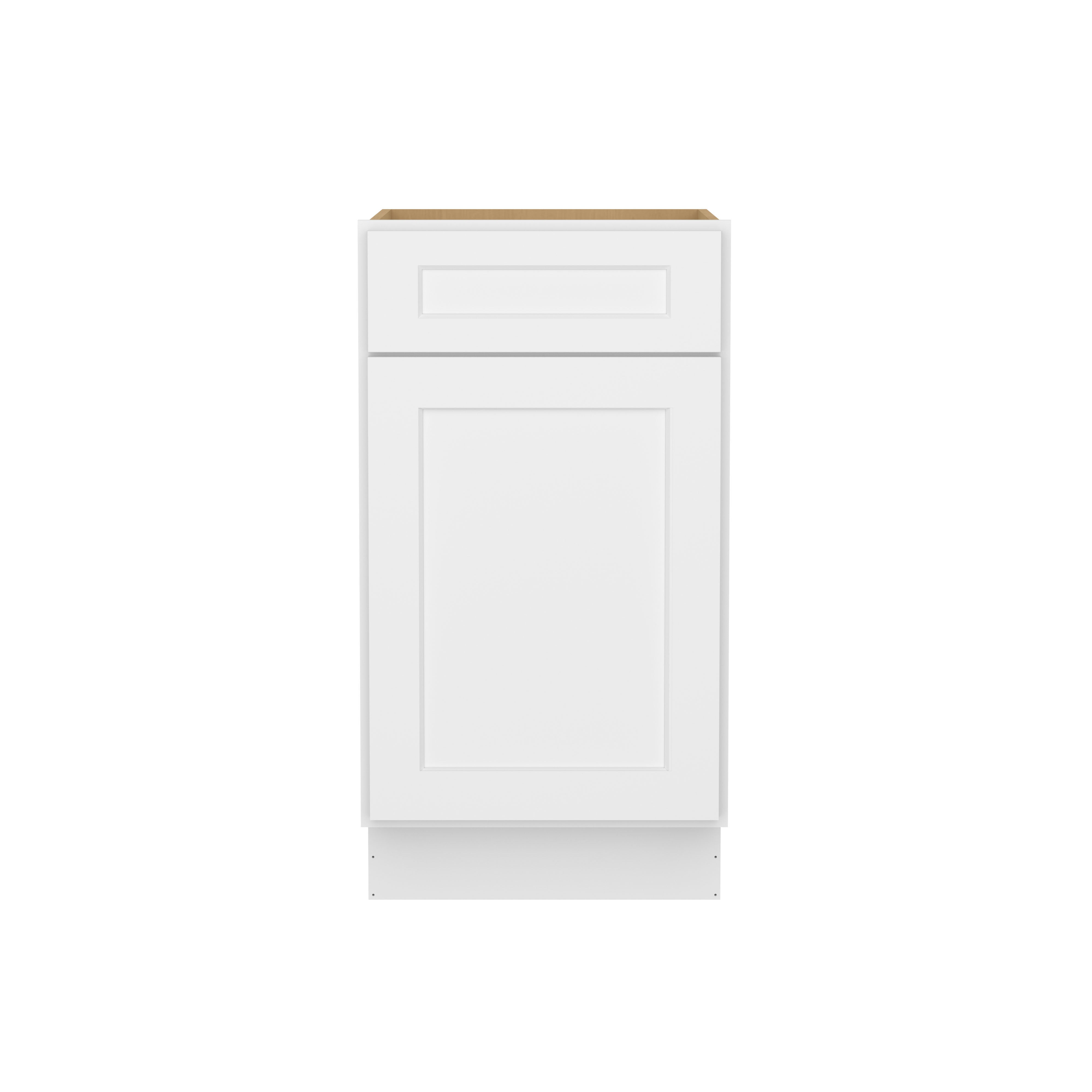 Easy-DIY 18-in W x 24-in D x 34.5-in H in Shaker White Ready to Assemble Drawer Base Kitchen Cabinet with 1 Door