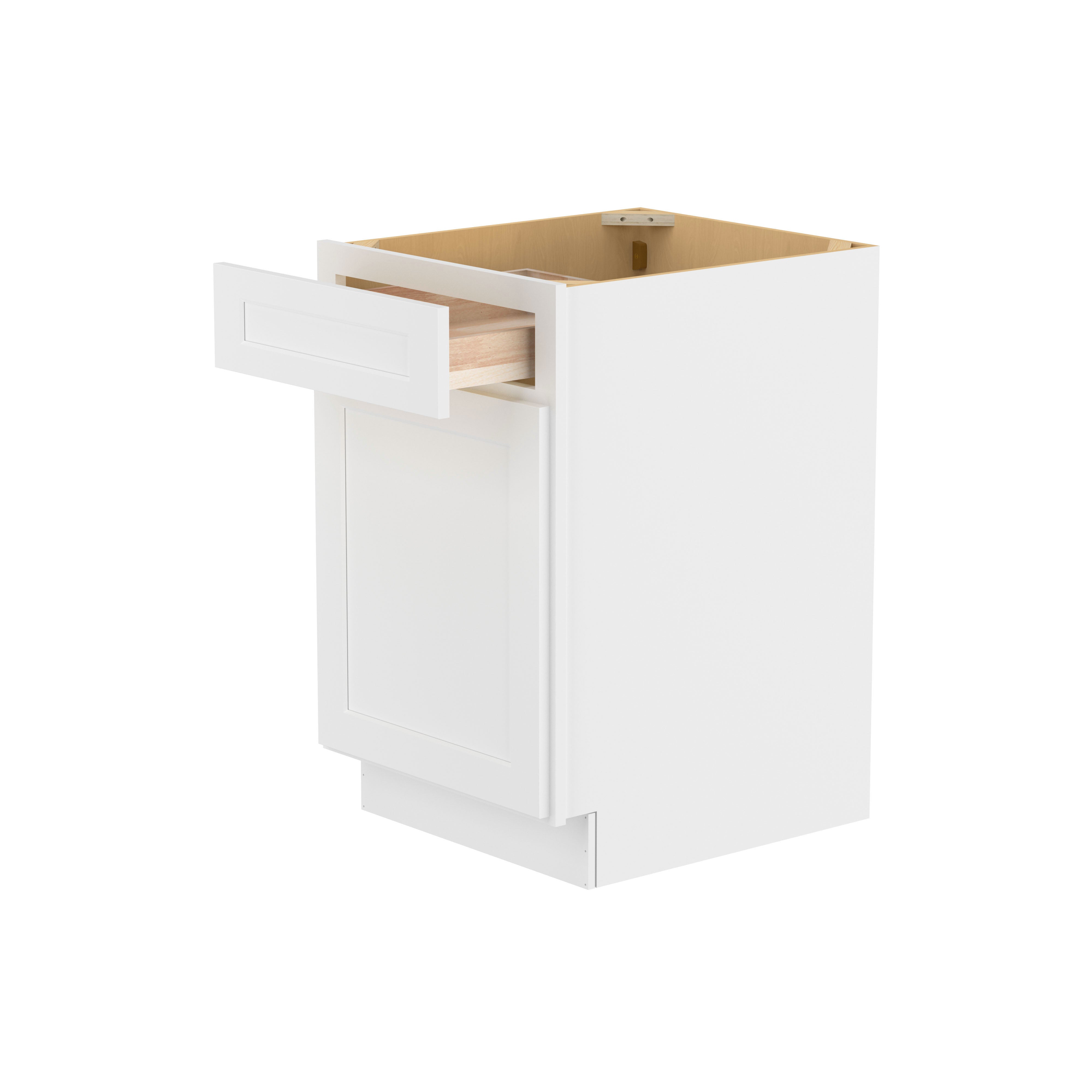 Easy-DIY 21-in W x 24-in D x 34.5-in H in Shaker White Ready to Assemble Drawer Base Kitchen Cabinet with 1 Door