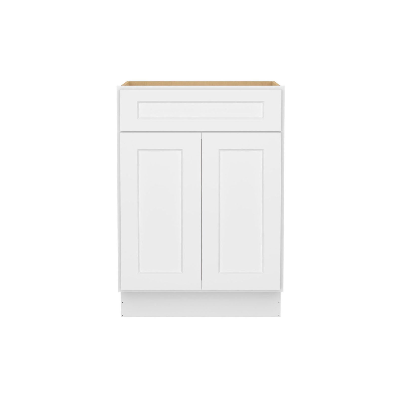 Easy-DIY 24-in W x 24-in D x 34.5-in H in Shaker White Ready to Assemble Drawer Base Kitchen Cabinet with 2 Doors