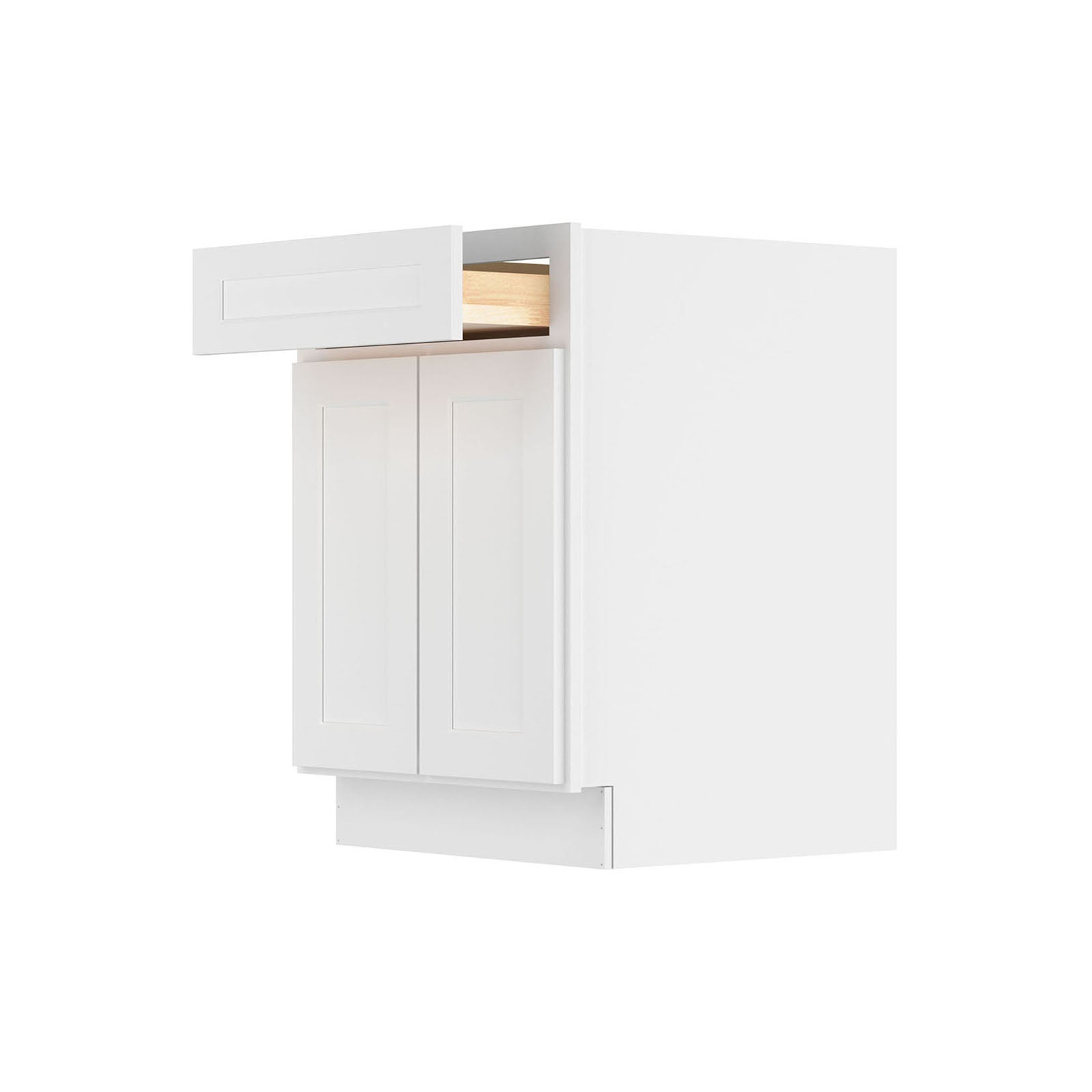 Easy-DIY 24-in W x 24-in D x 34.5-in H in Shaker White Ready to Assemble Drawer Base Kitchen Cabinet with 2 Doors