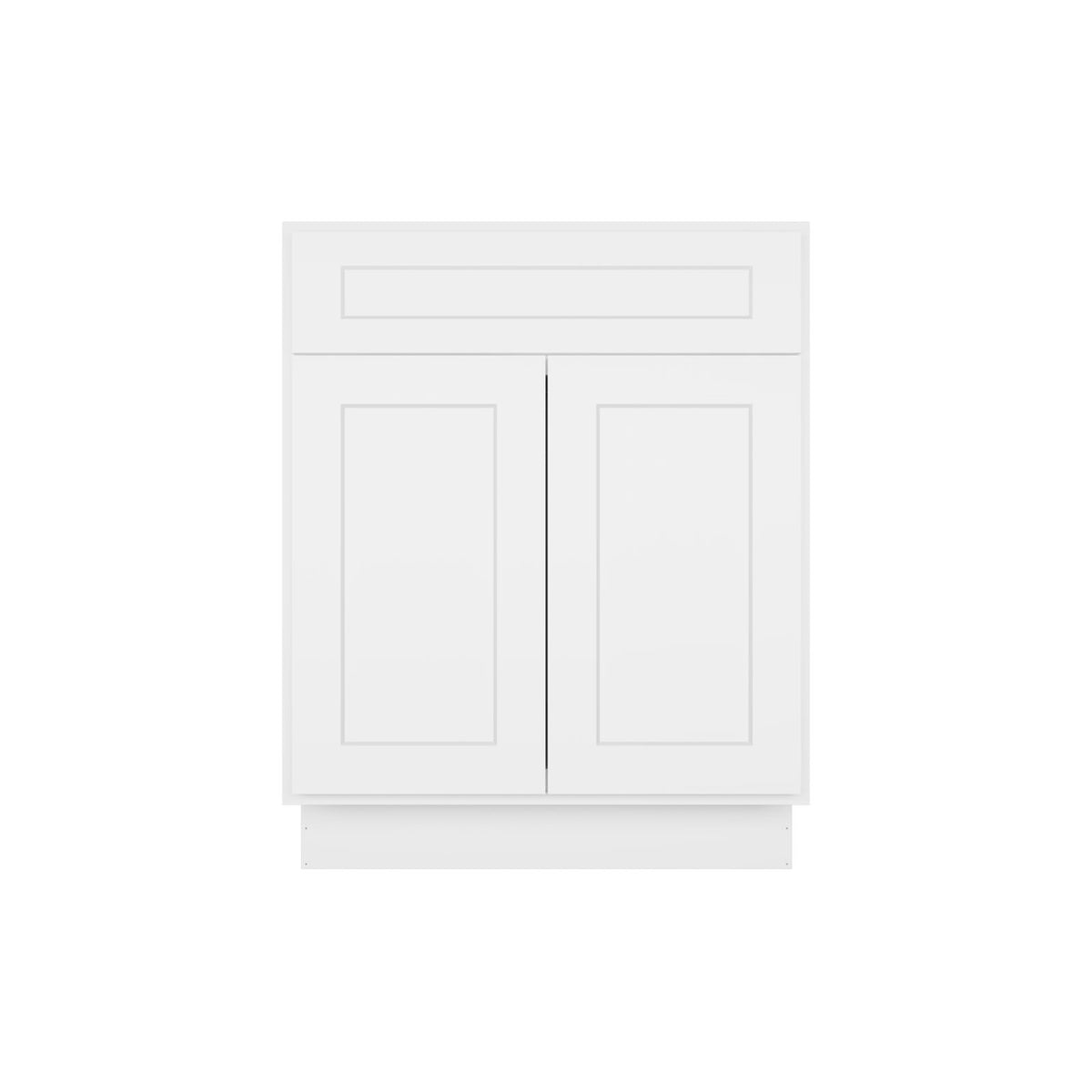 Easy-DIY 27-in W x 24-in D x 34.5-in H in Shaker White Ready to Assemble Drawer Base Kitchen Cabinet With 2 Doors