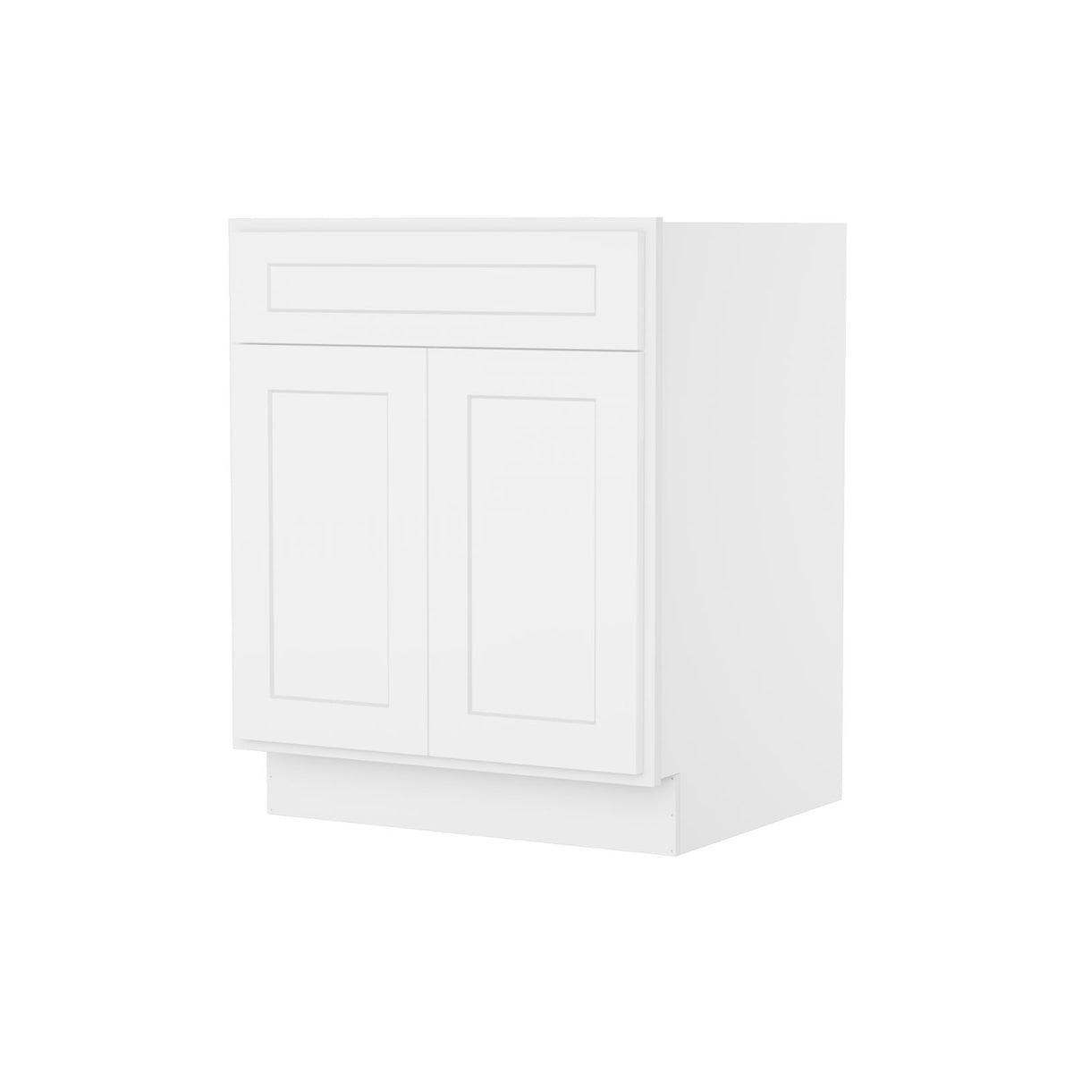 Easy-DIY 27-in W x 24-in D x 34.5-in H in Shaker White Ready to Assemble Drawer Base Kitchen Cabinet With 2 Doors