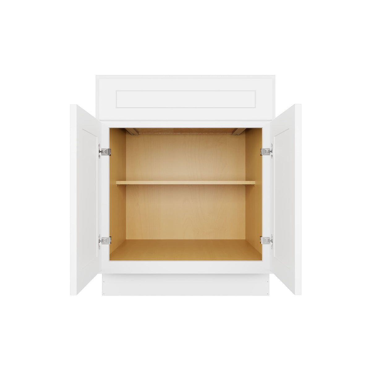 Easy-DIY 27-in W x 24-in D x 34.5-in H in Shaker White Ready to Assemble Drawer Base Kitchen Cabinet With 2 Doors