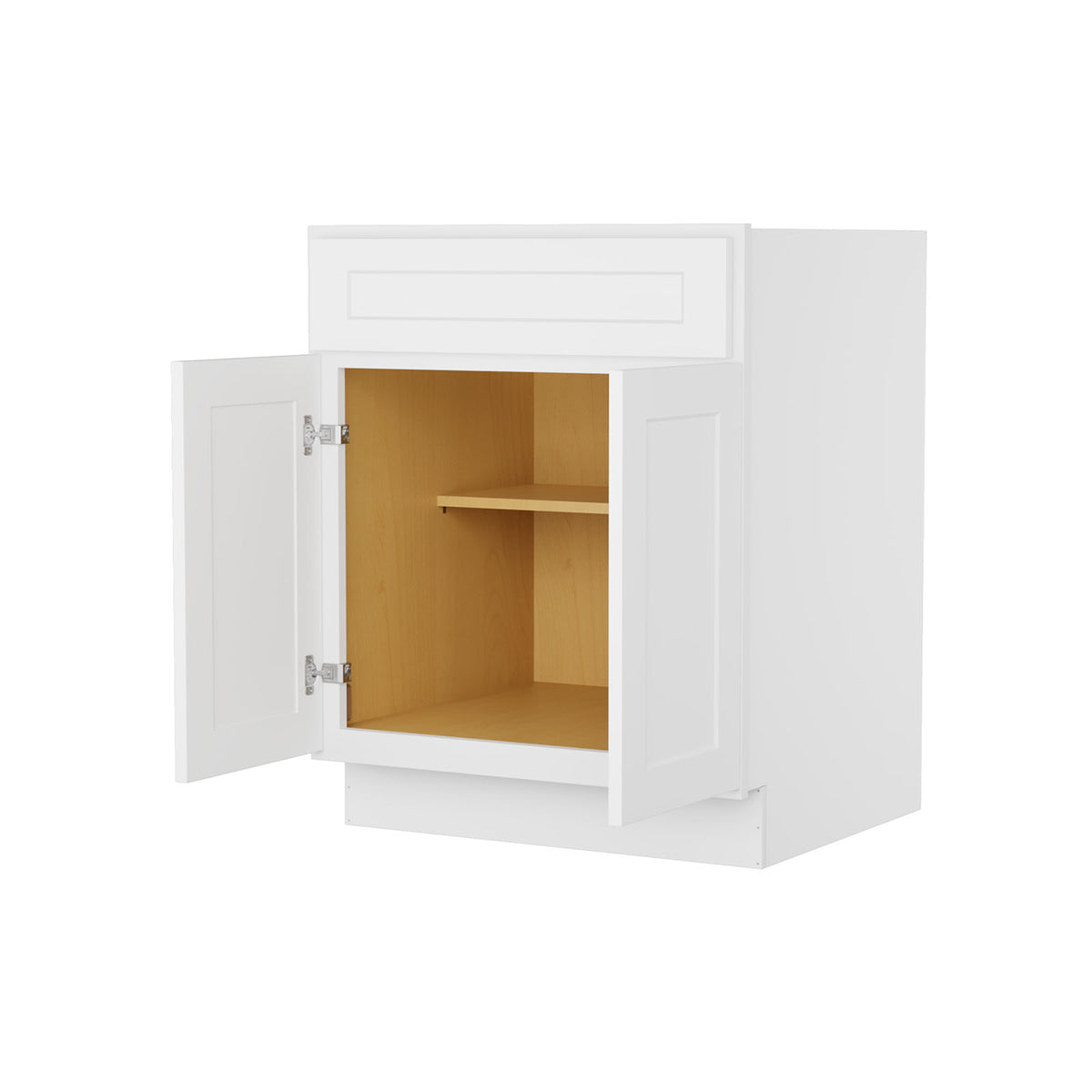 Easy-DIY 27-in W x 24-in D x 34.5-in H in Shaker White Ready to Assemble Drawer Base Kitchen Cabinet With 2 Doors