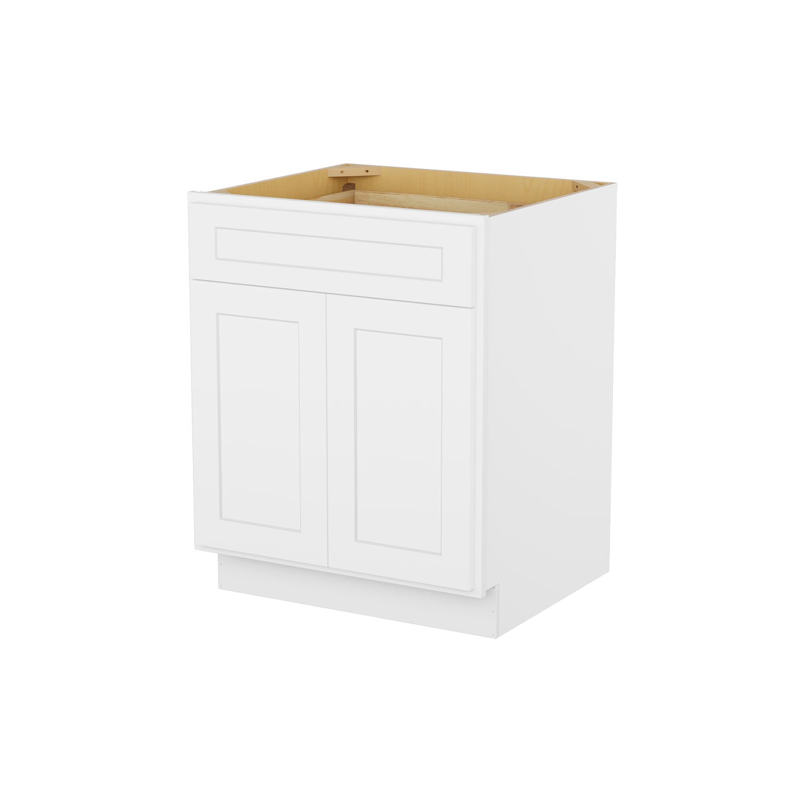 Easy-DIY 27-in W x 24-in D x 34.5-in H in Shaker White Ready to Assemble Drawer Base Kitchen Cabinet With 2 Doors