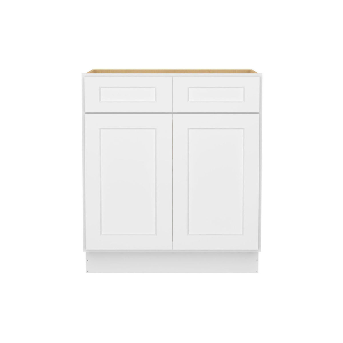 Easy-DIY 30-in W x 24-in D x 34.5-in H in Shaker White Ready to Assemble Drawer Base Kitchen Cabinet with 2 Door