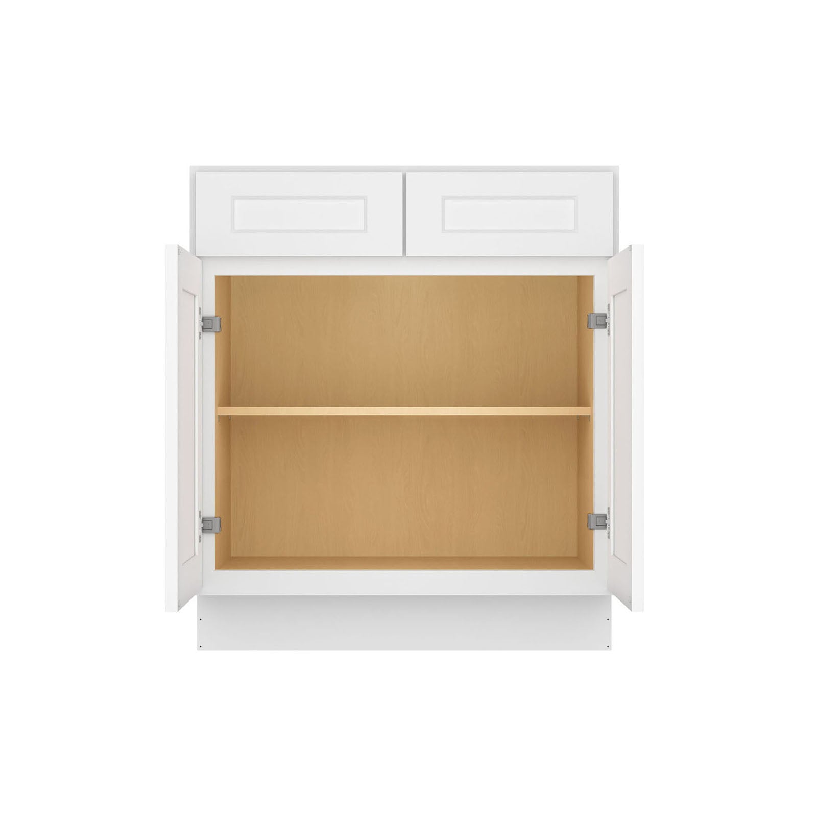 Easy-DIY 30-in W x 24-in D x 34.5-in H in Shaker White Ready to Assemble Drawer Base Kitchen Cabinet with 2 Door