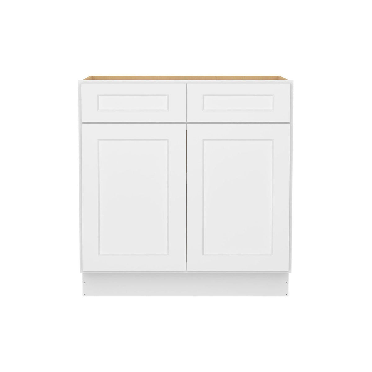 Easy-DIY 33-in W x 24-in D x 34.5-in H in Shaker White Ready to Assemble Drawer Base Kitchen Cabinet with 2 Doors