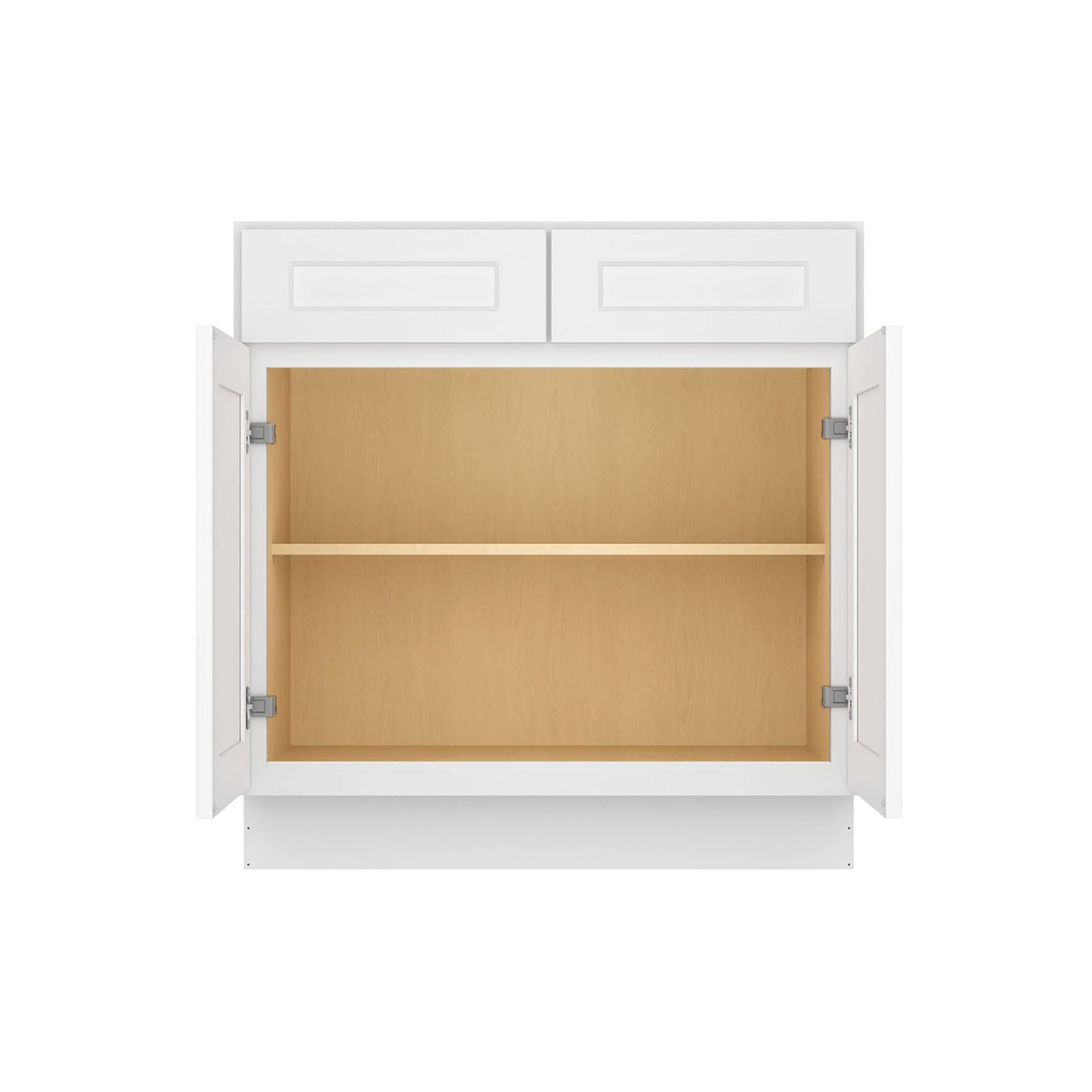 Easy-DIY 33-in W x 24-in D x 34.5-in H in Shaker White Ready to Assemble Drawer Base Kitchen Cabinet with 2 Doors