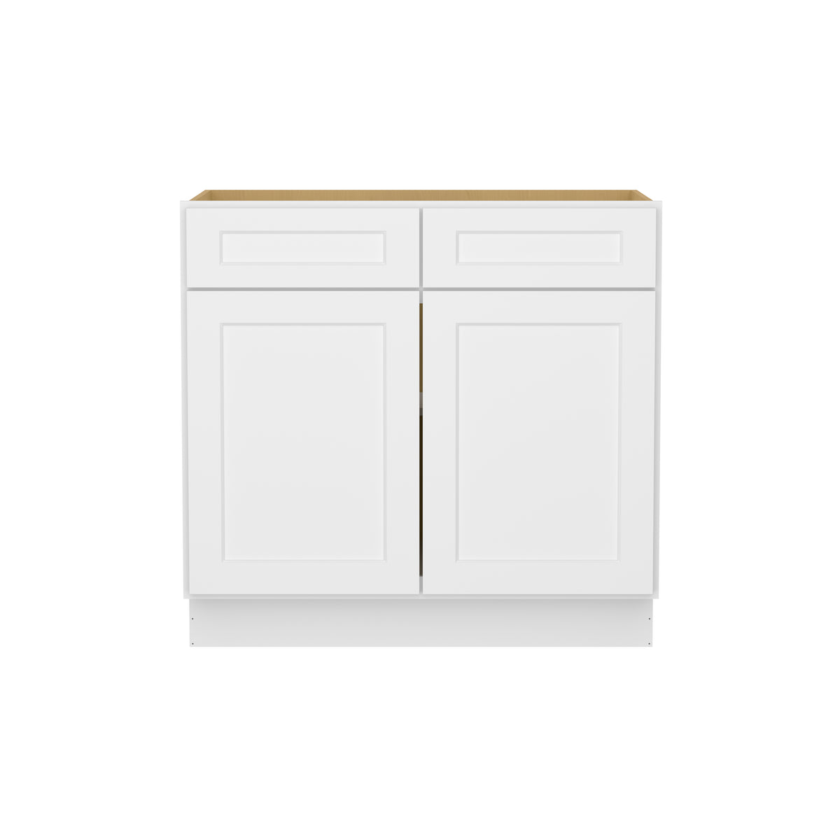 Easy-DIY 36-in W x 24-in D x 34.5-in H in Shaker White Ready to Assemble Drawer Base Kitchen Cabinet With 2 Doors
