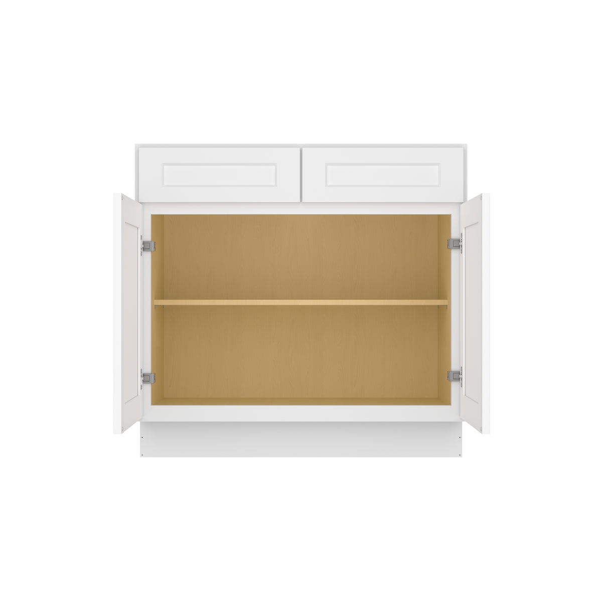 Easy-DIY 36-in W x 24-in D x 34.5-in H in Shaker White Ready to Assemble Drawer Base Kitchen Cabinet With 2 Doors