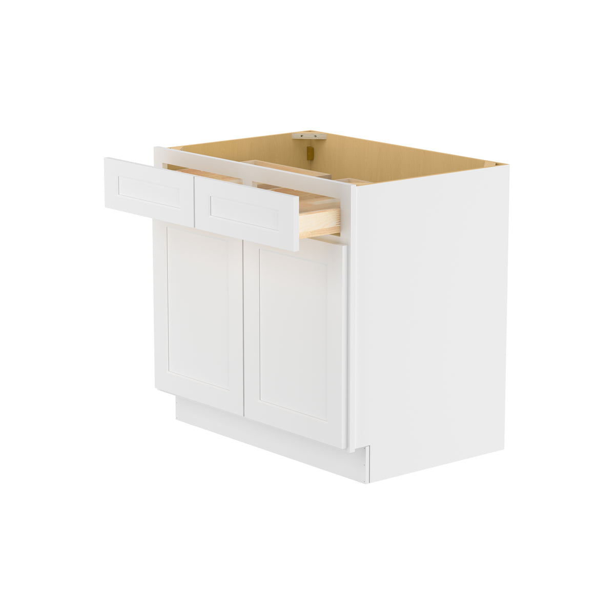 Easy-DIY 36-in W x 24-in D x 34.5-in H in Shaker White Ready to Assemble Drawer Base Kitchen Cabinet With 2 Doors