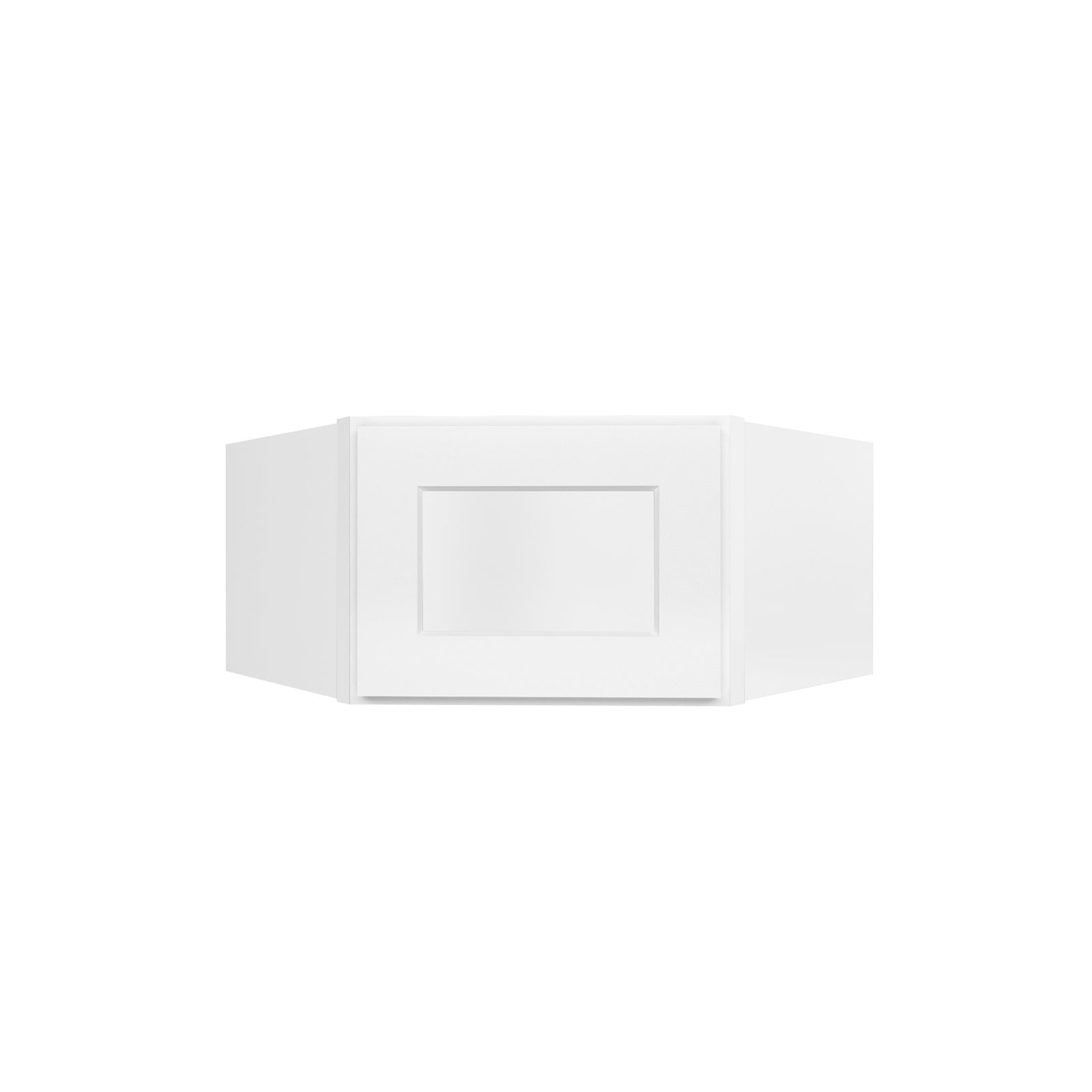 HOMLUX Easy-DIY 24-in W x 24-in D x 12-in H in Royal White Ready to Assemble Diagonal Corner Kitchen Cabinet Glass NOT included