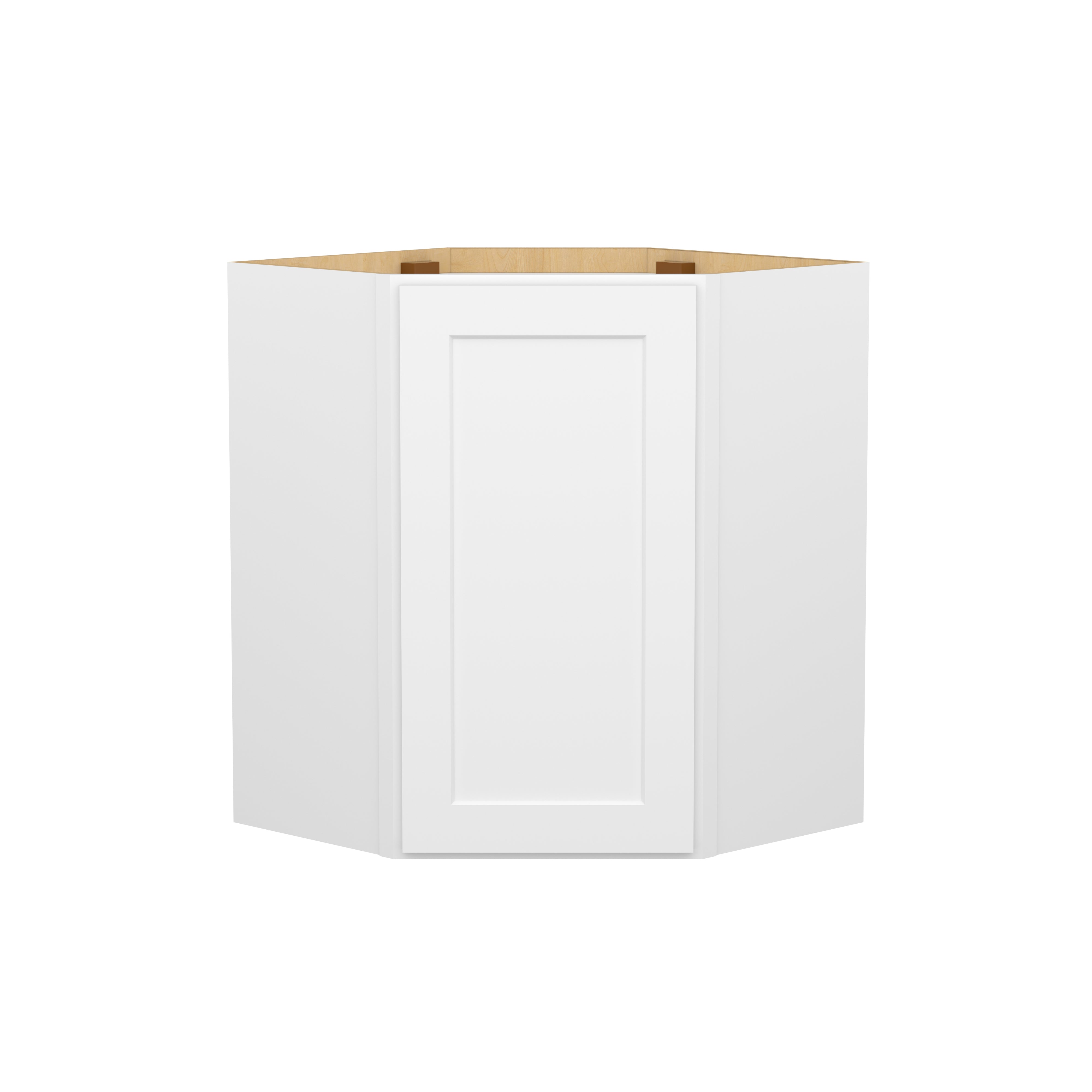 Easy-DIY 24-in W x 24-in D x 30-in H in Shaker White Plywood Ready to Assemble Wall Diagonal Kitchen Cabinet with 1D-2S