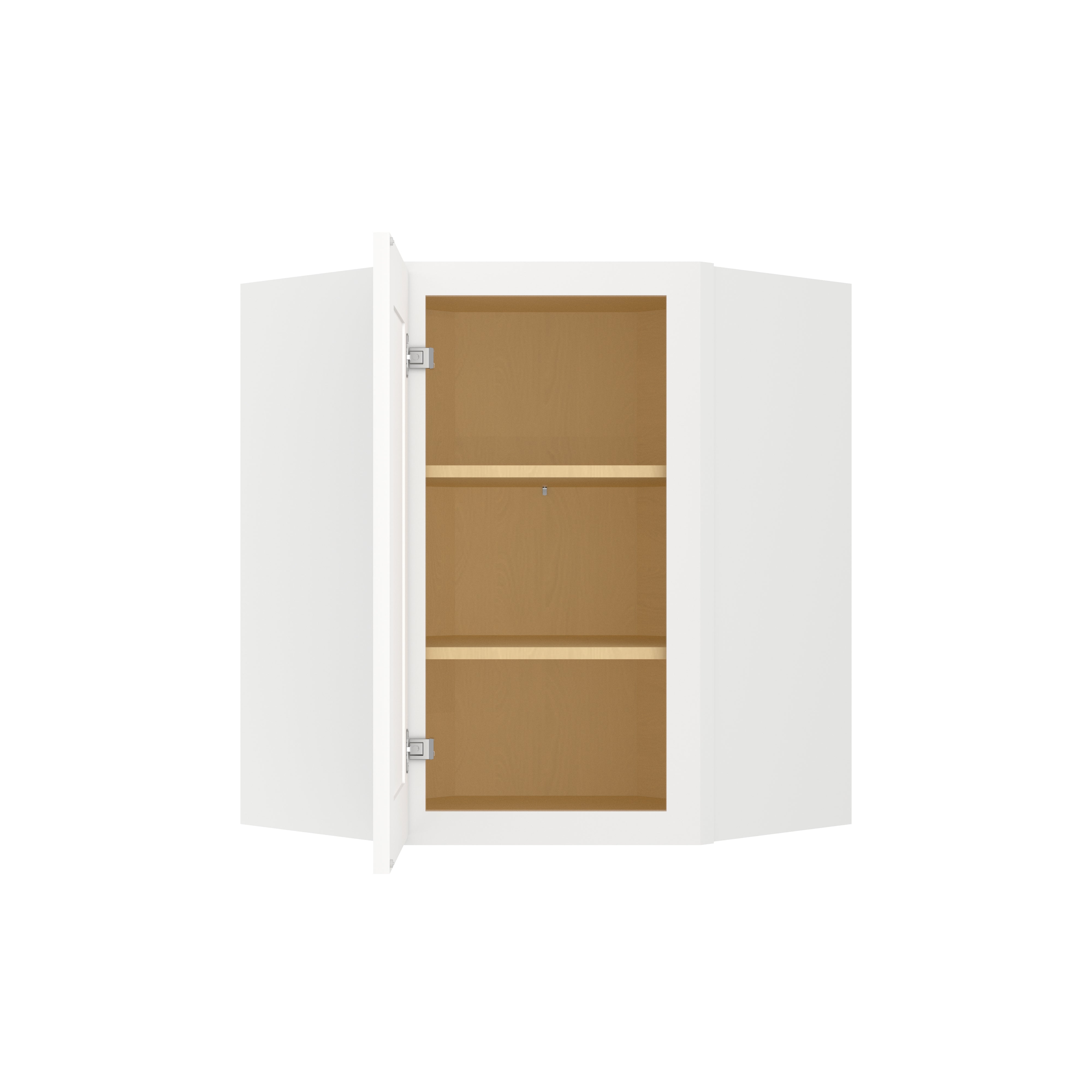 Easy-DIY 24-in W x 24-in D x 30-in H in Shaker White Plywood Ready to Assemble Wall Diagonal Kitchen Cabinet with 1D-2S