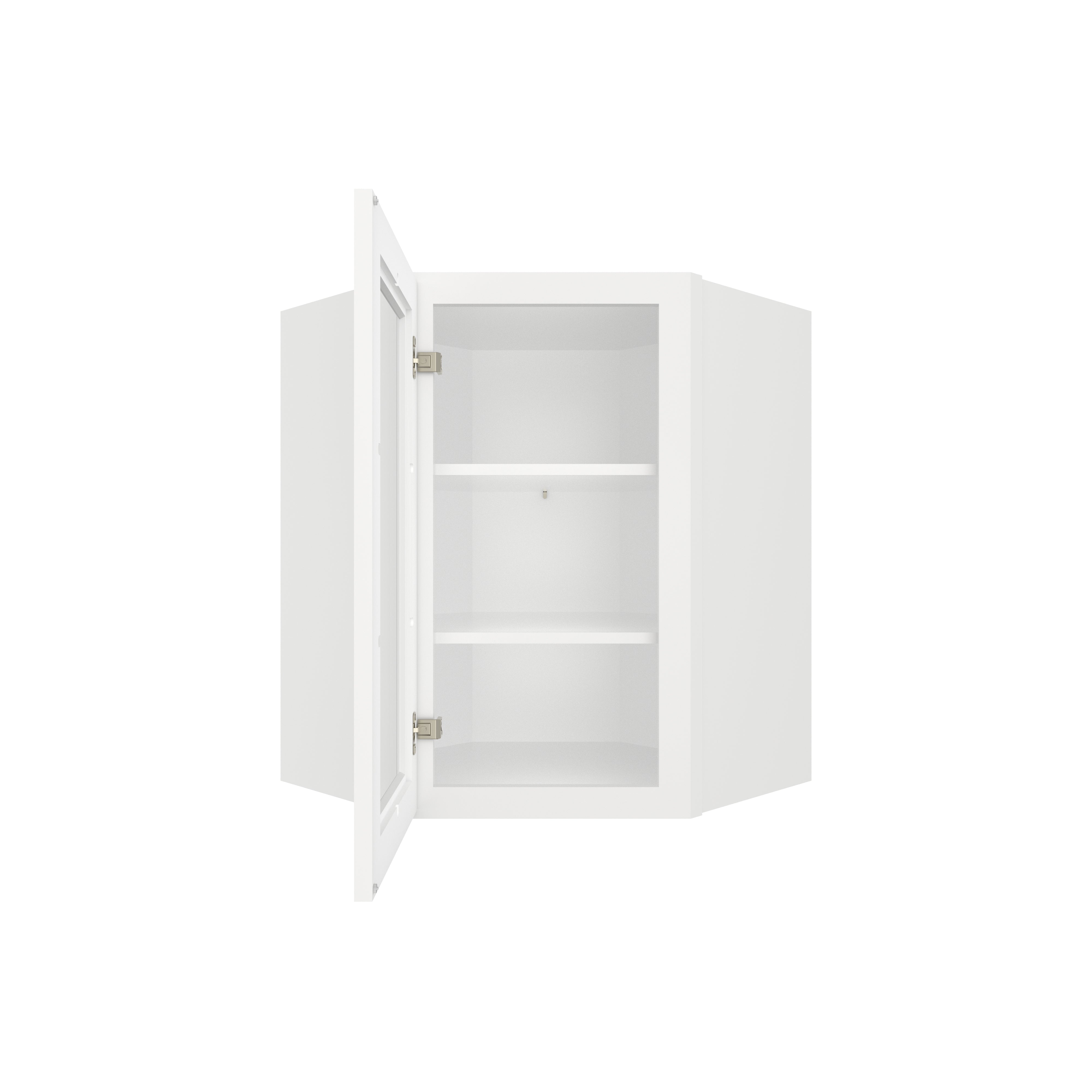 HOMLUX Easy-DIY 24-in W x 24-in D x 30-in H in Royal White Ready to Assemble Diagonal Corner Kitchen Cabinet Glass NOT included