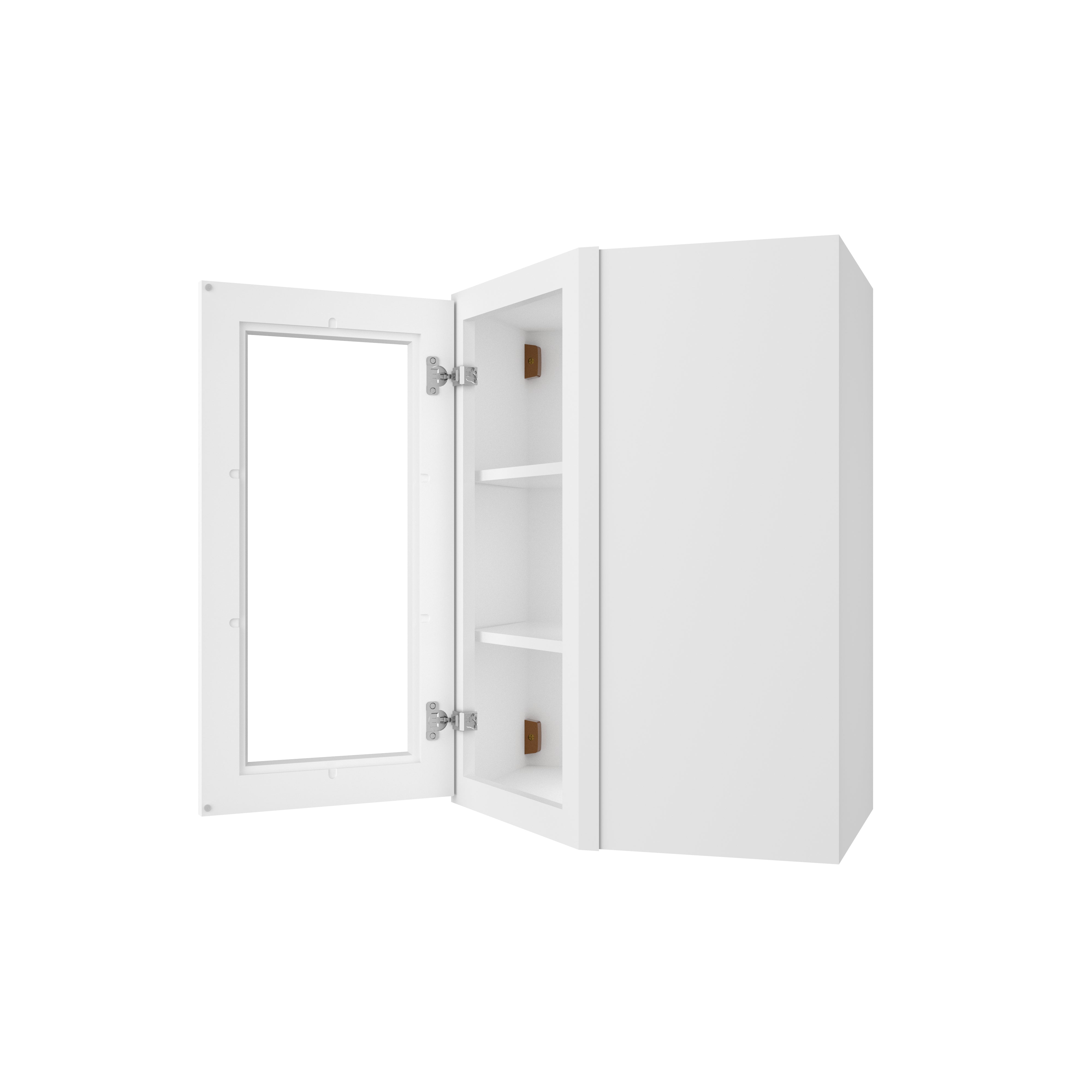 HOMLUX Easy-DIY 24-in W x 24-in D x 30-in H in Royal White Ready to Assemble Diagonal Corner Kitchen Cabinet Glass NOT included