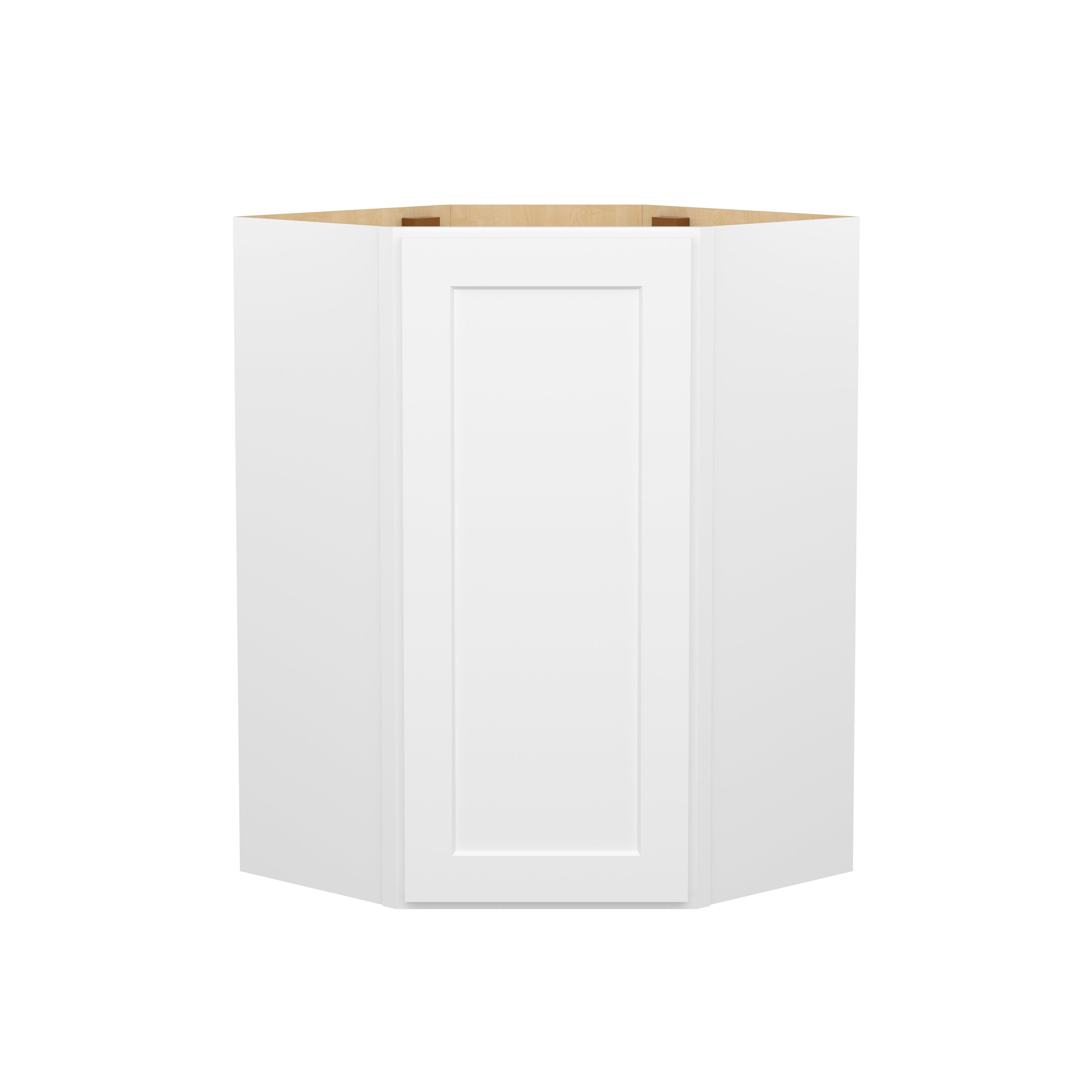 Easy-DIY 24-in W x 24-in D x 36-in H in Shaker White Plywood Ready to Assemble Wall Diagonal Kitchen Cabinet with 1D-2S