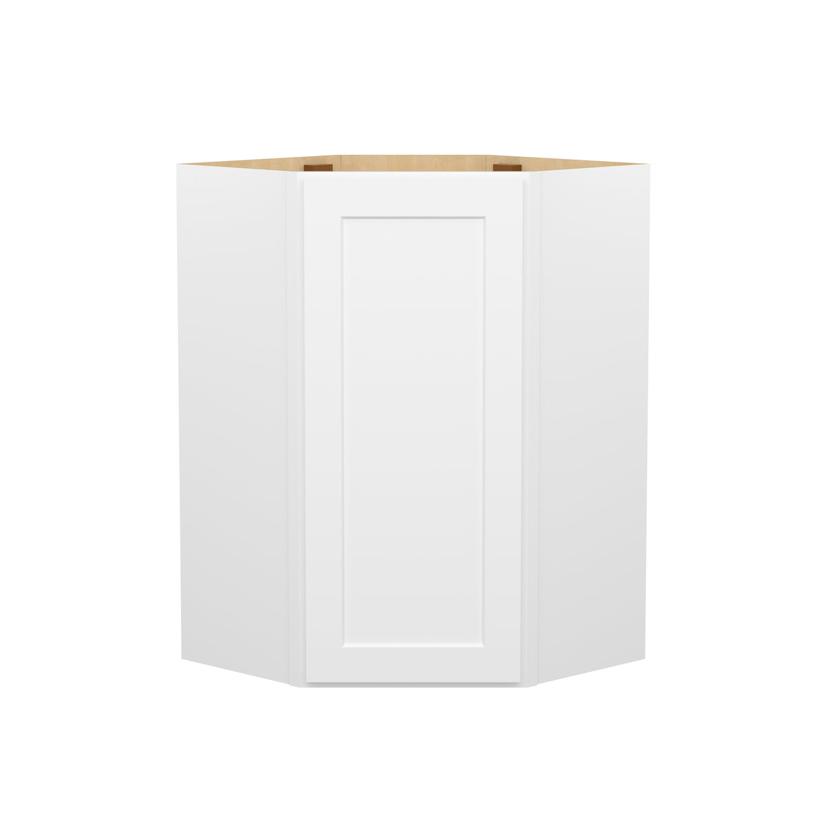 Easy-DIY 24-in W x 24-in D x 36-in H in Shaker White Plywood Ready to Assemble Wall Diagonal Kitchen Cabinet with 1D-2S