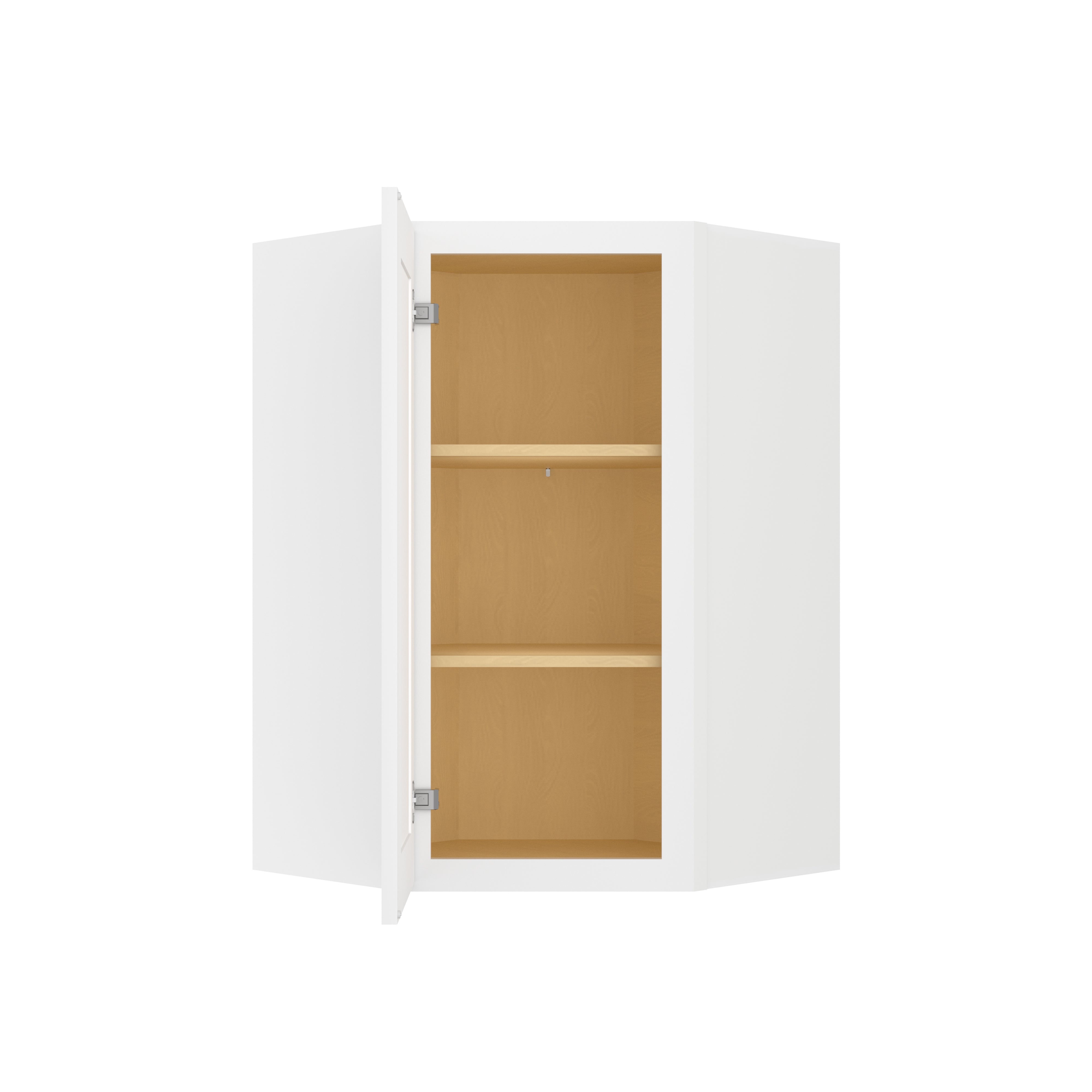 Easy-DIY 24-in W x 24-in D x 36-in H in Shaker White Plywood Ready to Assemble Wall Diagonal Kitchen Cabinet with 1D-2S