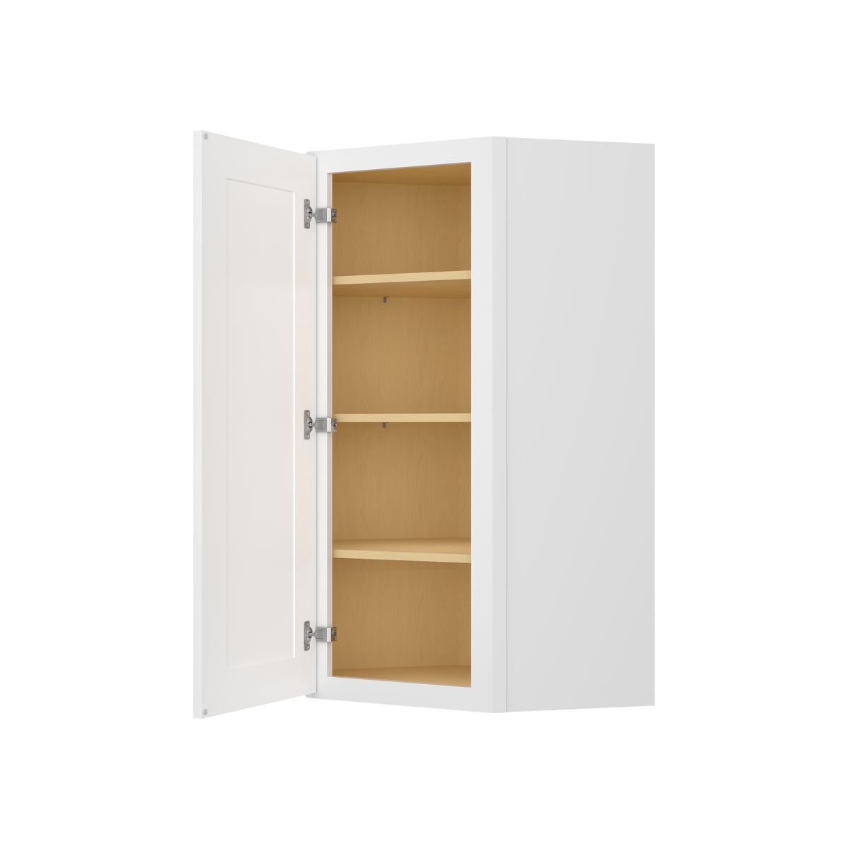 Easy-DIY 24-in W x 24-in D x 42-in H in Shaker White Plywood Ready to Assemble Wall Diagonal Kitchen Cabinet with 1D-3S