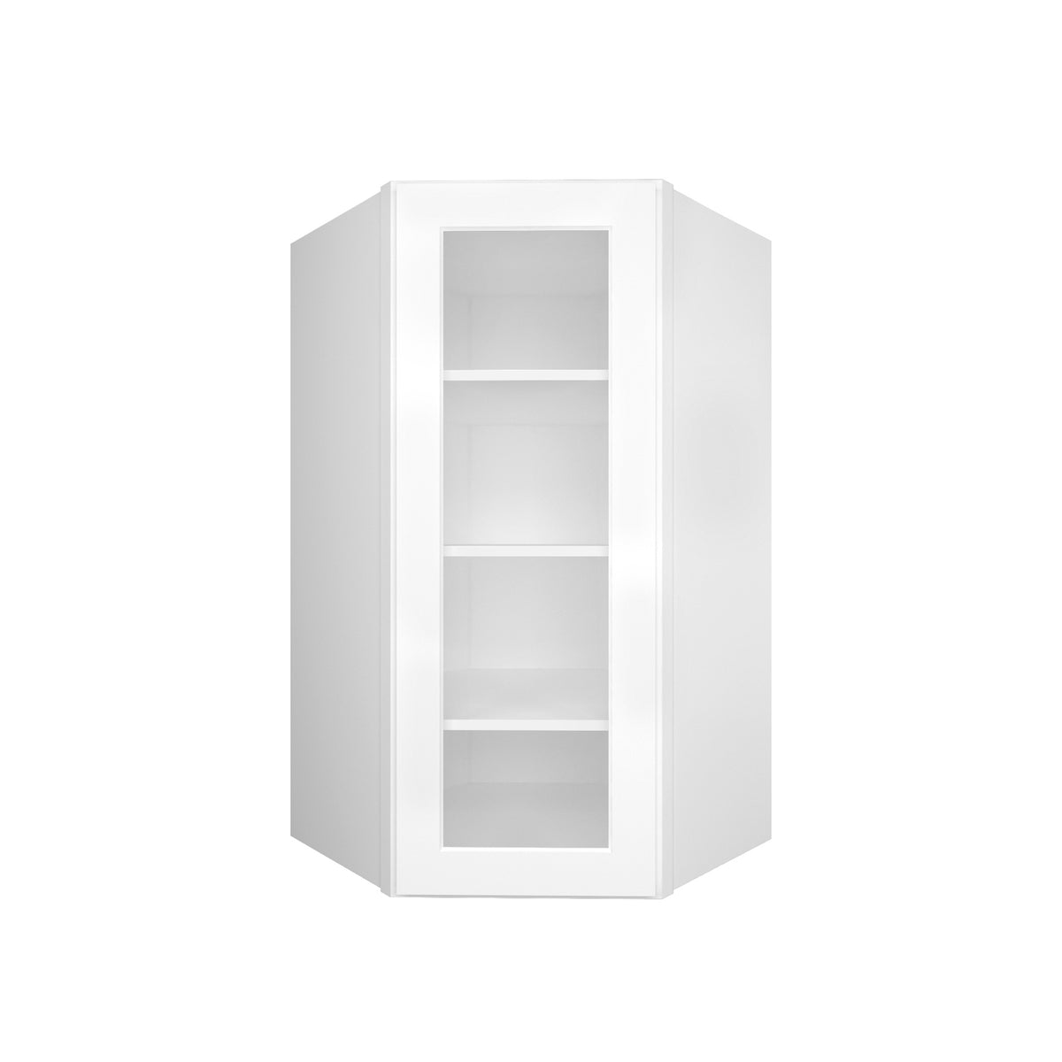 HOMLUX Easy-DIY 24-in W x 12-in D x 12-in H in Royal White Ready to Assemble Diagonal Corner Kitchen Cabinet Glass NOT included