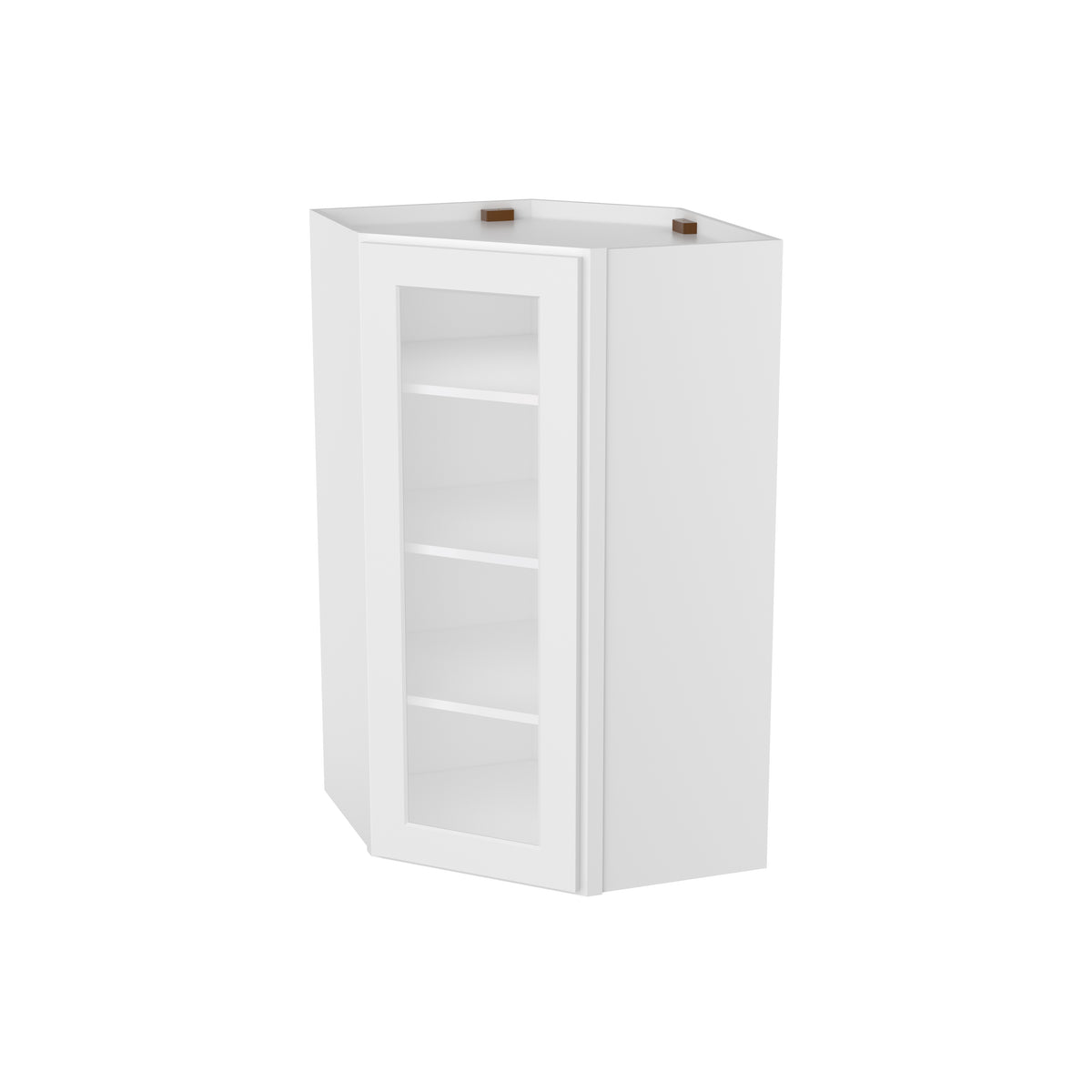 HOMLUX Easy-DIY 24-in W x 12-in D x 12-in H in Royal White Ready to Assemble Diagonal Corner Kitchen Cabinet Glass NOT included