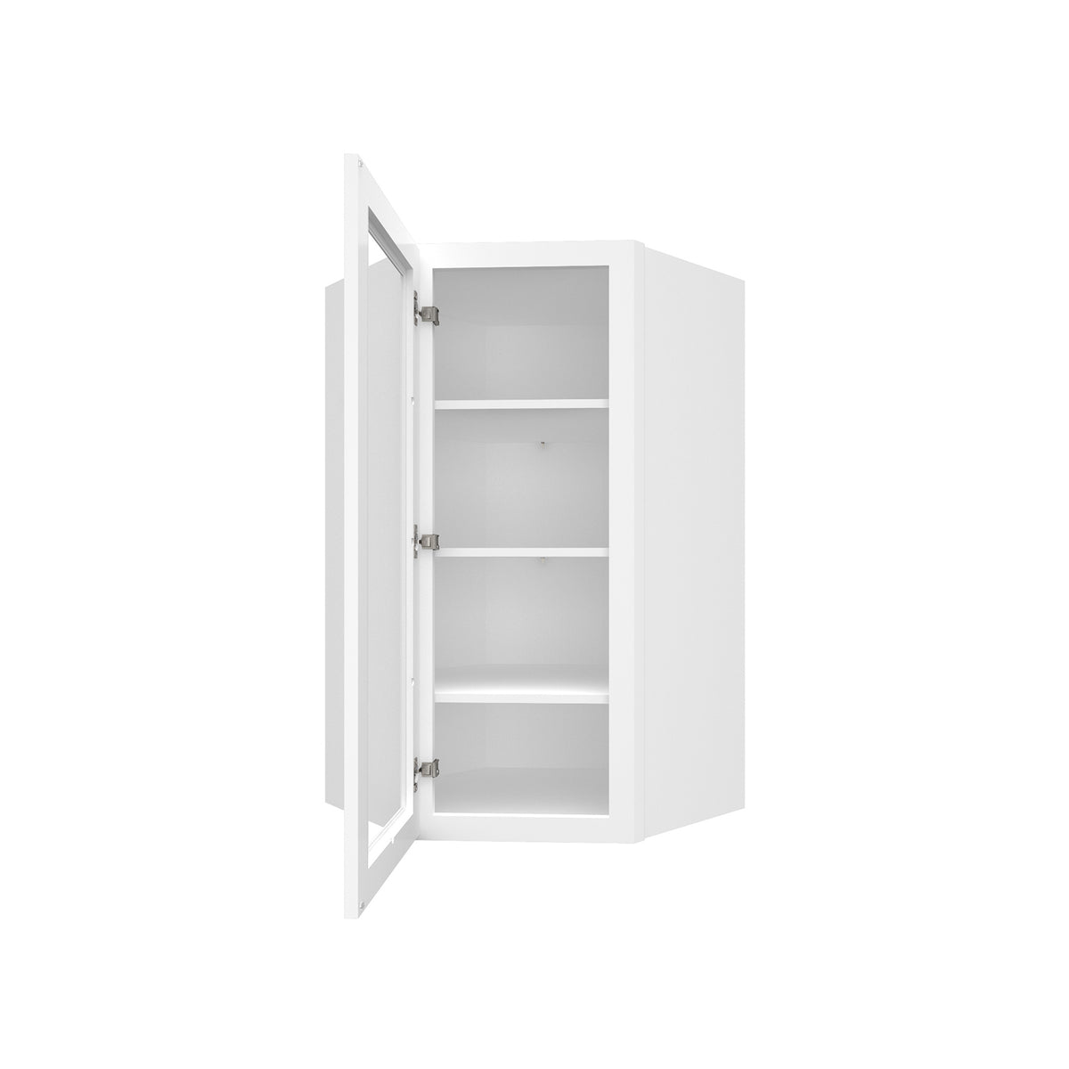 HOMLUX Easy-DIY 24-in W x 12-in D x 12-in H in Royal White Ready to Assemble Diagonal Corner Kitchen Cabinet Glass NOT included