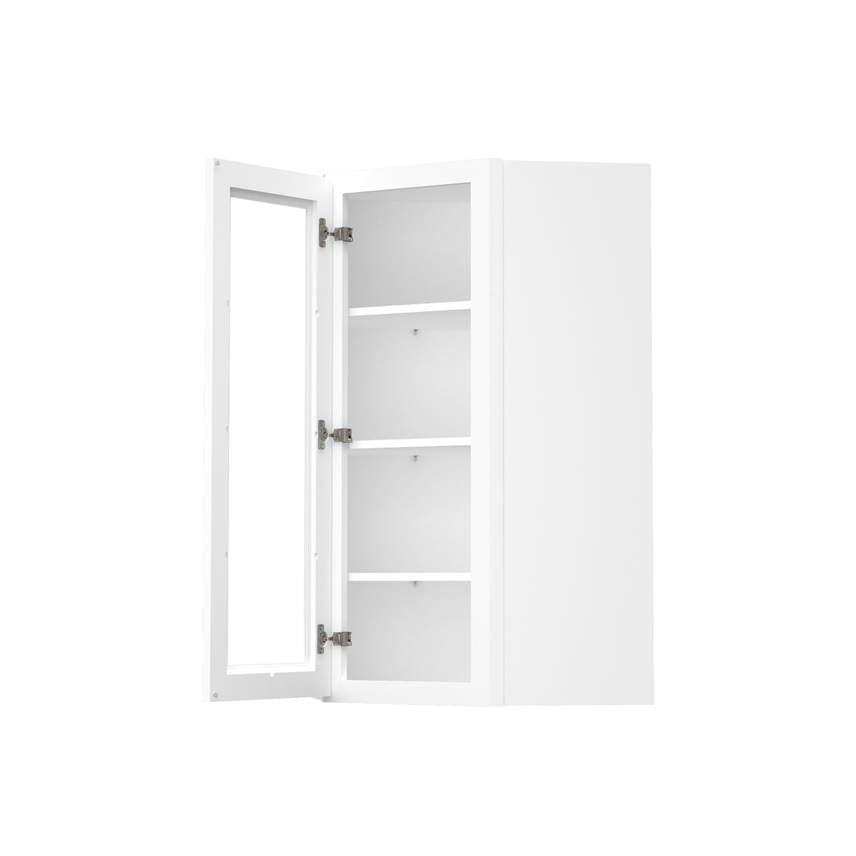 HOMLUX Easy-DIY 24-in W x 12-in D x 12-in H in Royal White Ready to Assemble Diagonal Corner Kitchen Cabinet Glass NOT included