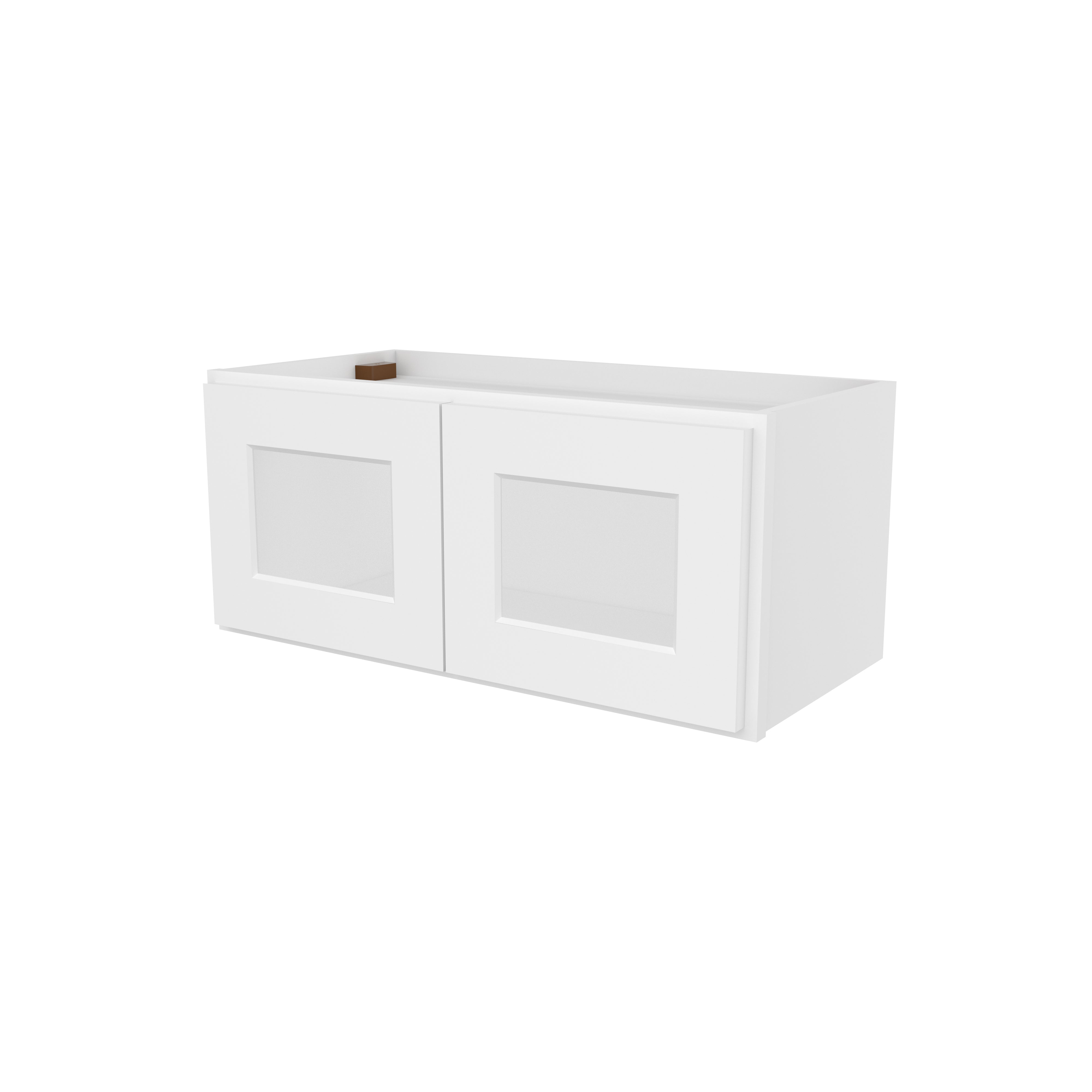 Easy-DIY 27-in W x 12-in D x 12-in H in Shaker White Ready to Assemble Wall Kitchen Cabinet Glass NOT Included