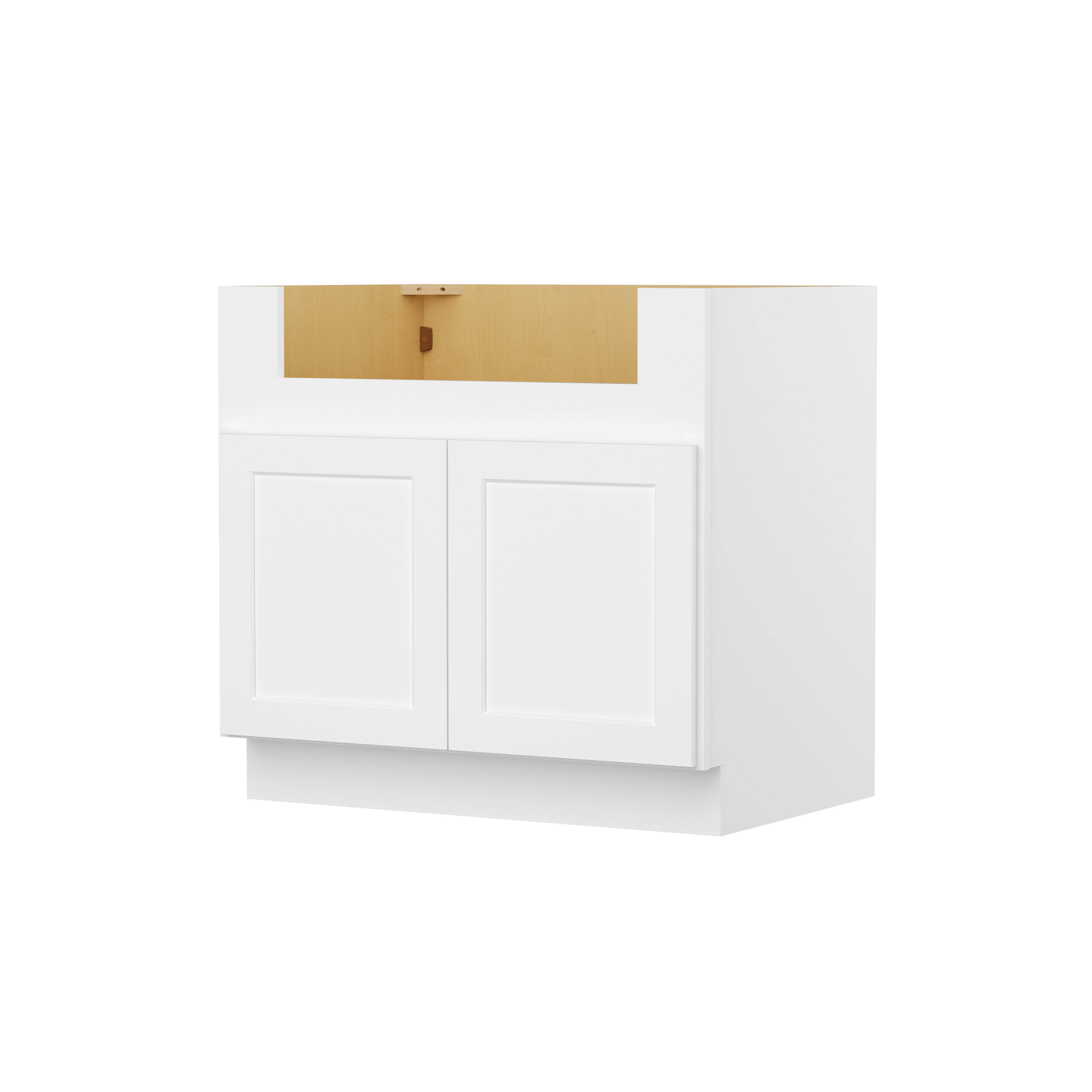 Easy-DIY 36-in W x 24-in D x 34.5-in H in Shaker White Ready to Assemble Farm Sink Bases  Kitchen Cabinet