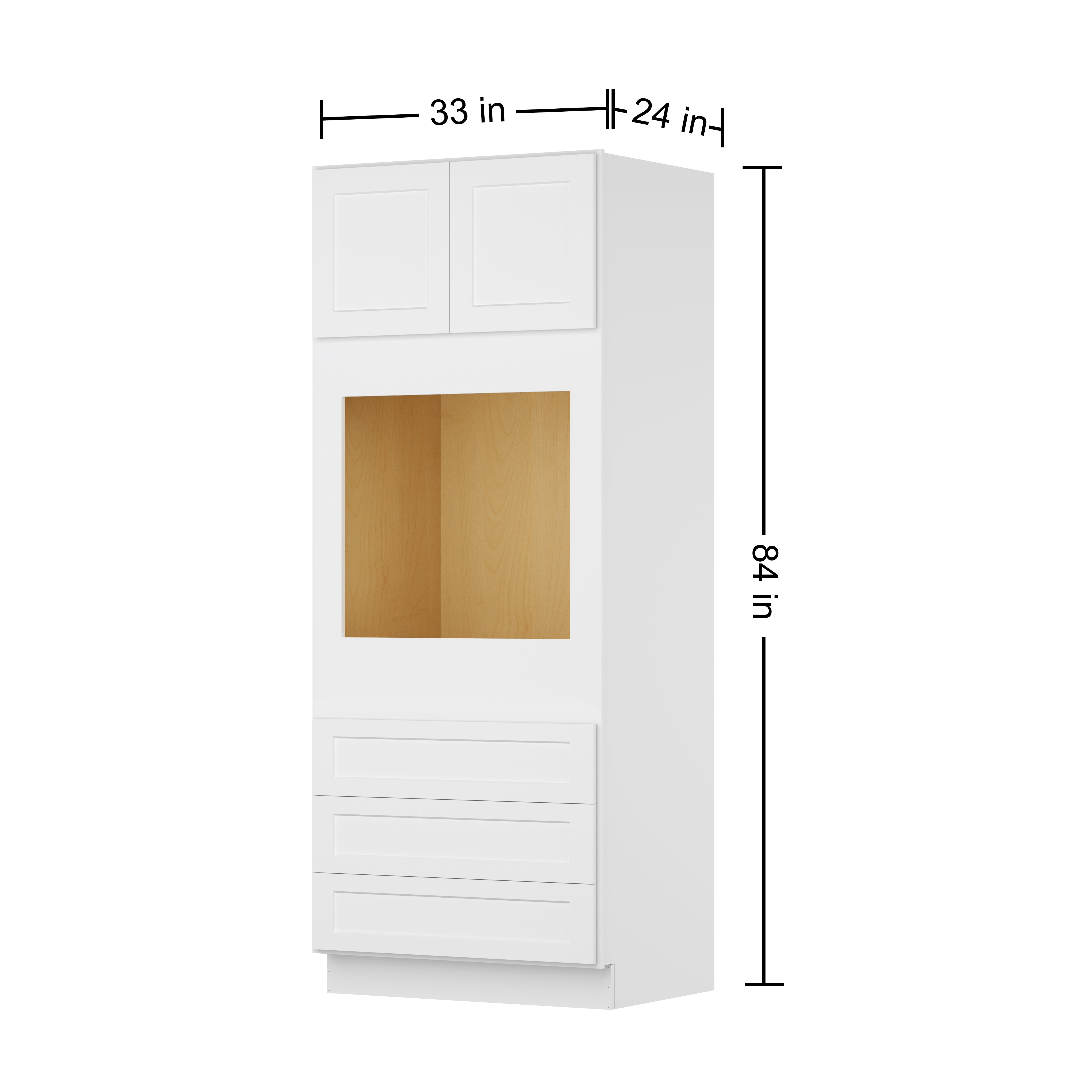 Easy-DIY 33-in W x 24-in D x 84-in H in Shaker White Ready to Assemble Oven  Kitchen Cabinet