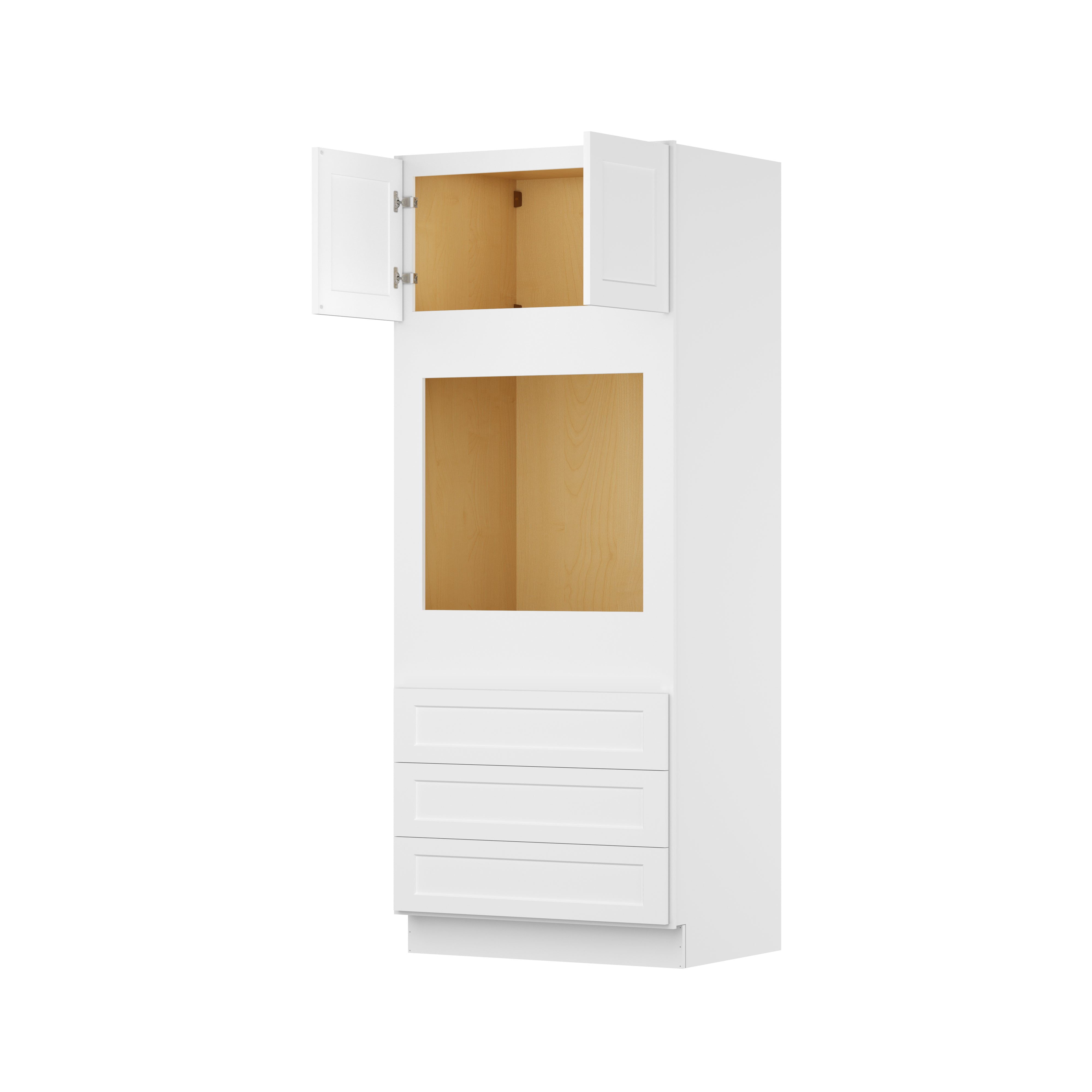 Easy-DIY 33-in W x 24-in D x 84-in H in Shaker White Ready to Assemble Oven  Kitchen Cabinet