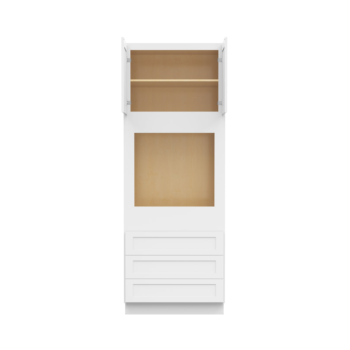 Easy-DIY 33-in W x 24-in D x 90-in H in Shaker White Ready to Assemble Oven  Kitchen Cabinet