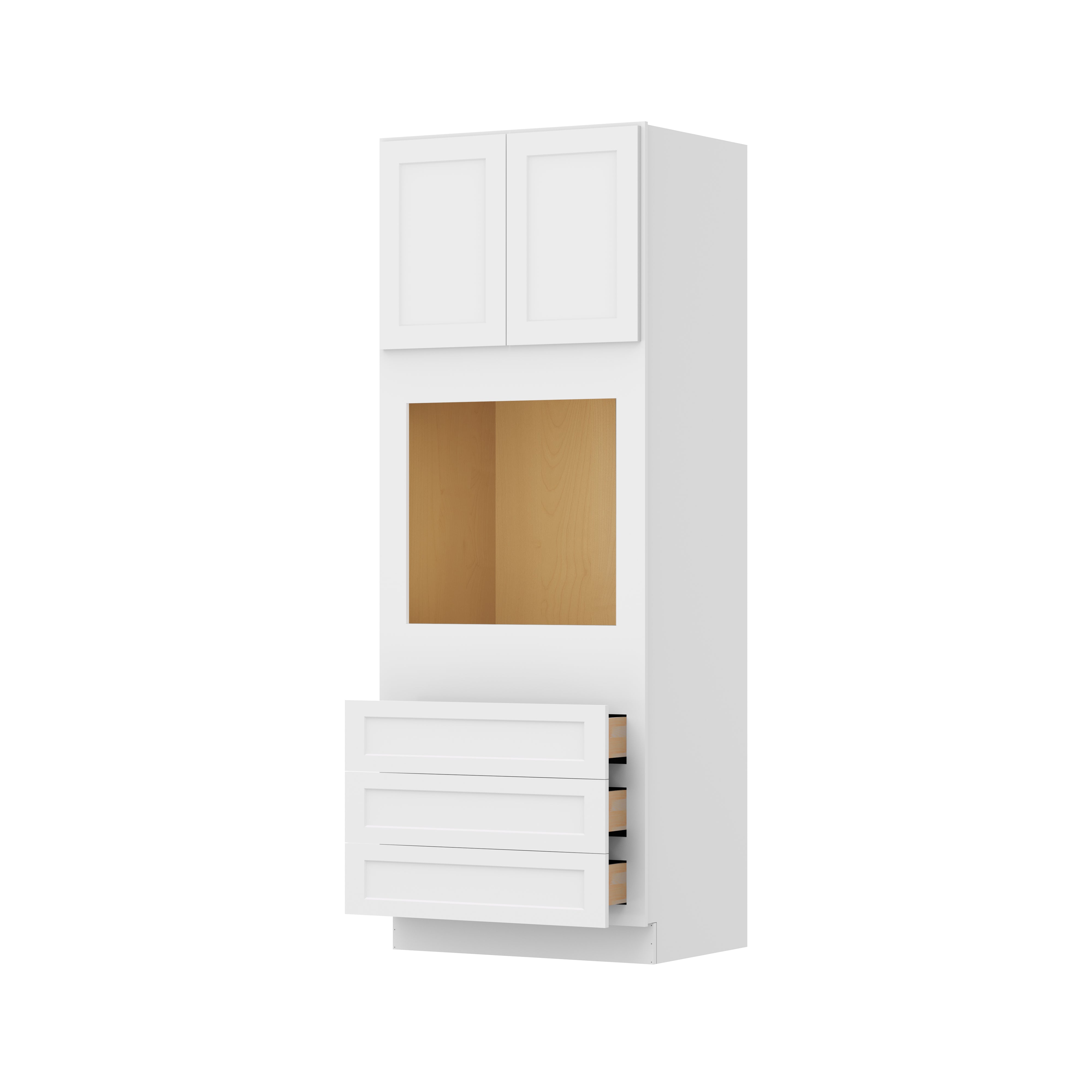 Easy-DIY 33-in W x 24-in D x 90-in H in Shaker White Ready to Assemble Oven  Kitchen Cabinet