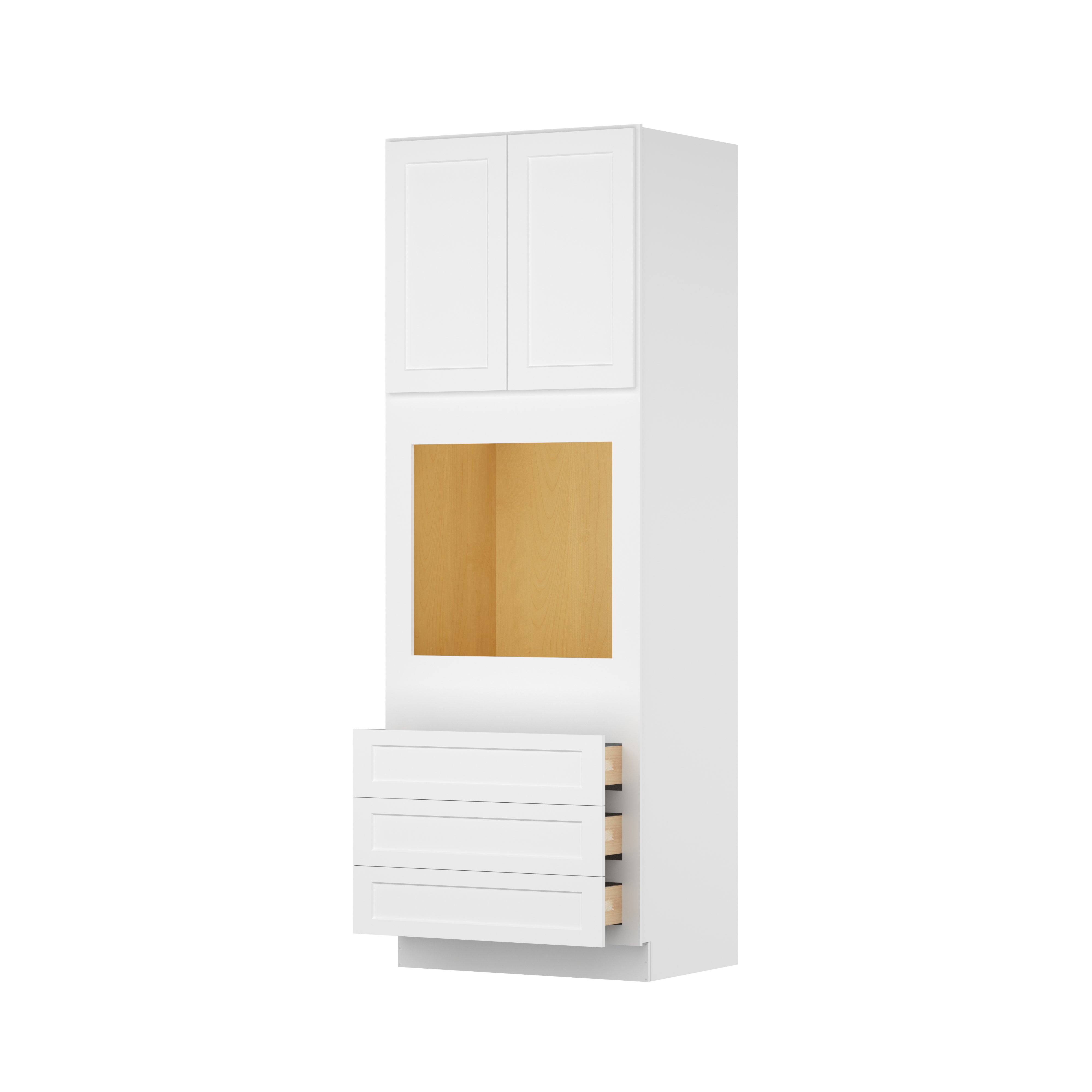 Easy-DIY 33-in W x 24-in D x 96-in H in Shaker White Ready to Assemble Oven  Kitchen Cabinet