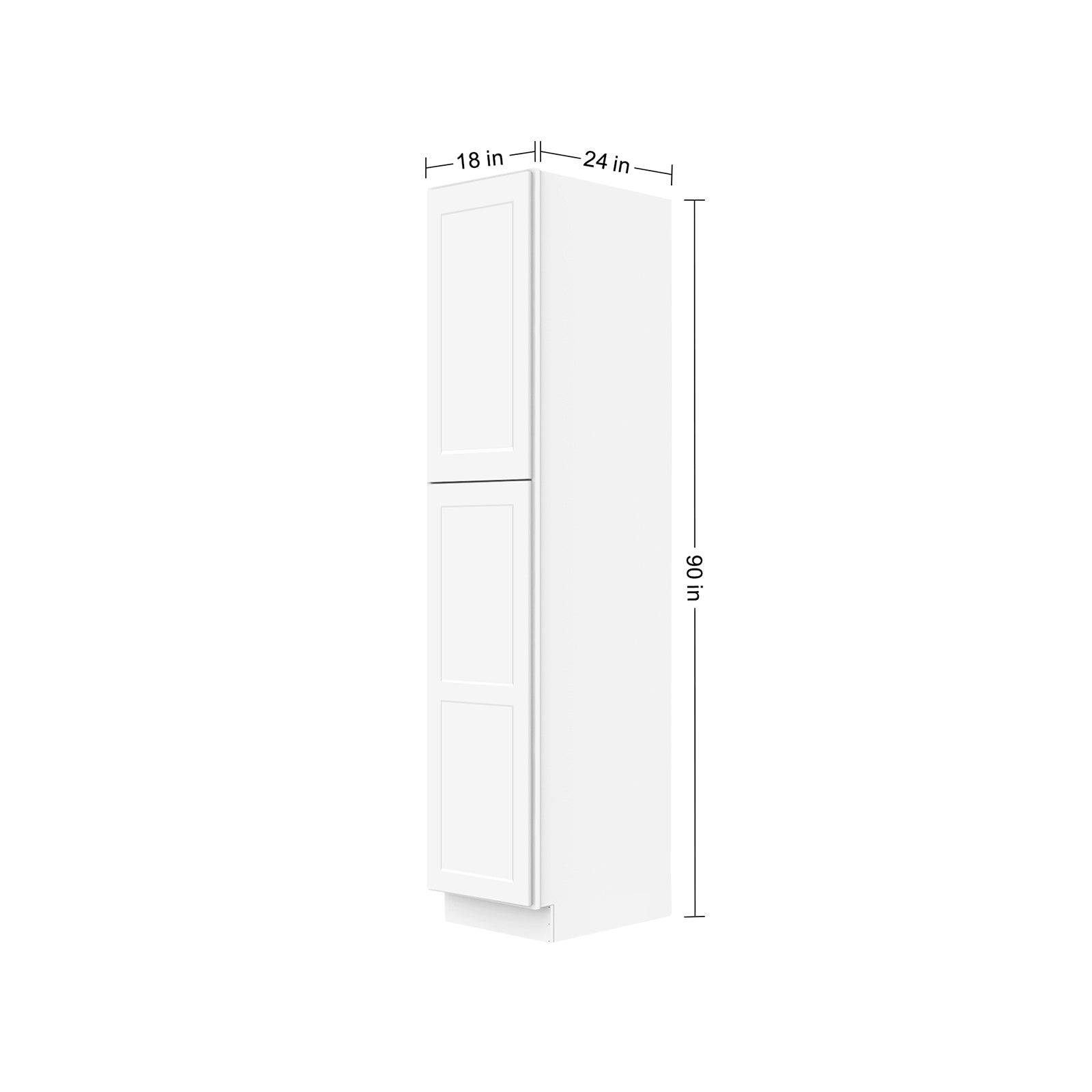 Easy-DIY 18-in W x 24-in D x 90-in H in Shaker White Ready to Assemble Utility Cabinets With Two Doors